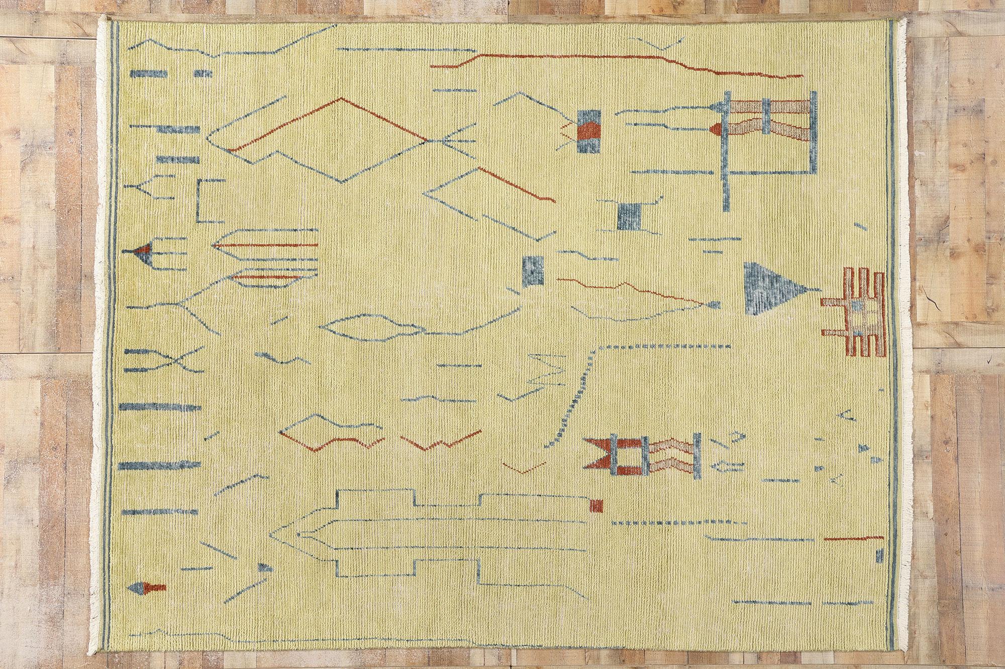 New Contemporary Abstract Moroccan Brutalist Rug For Sale 3