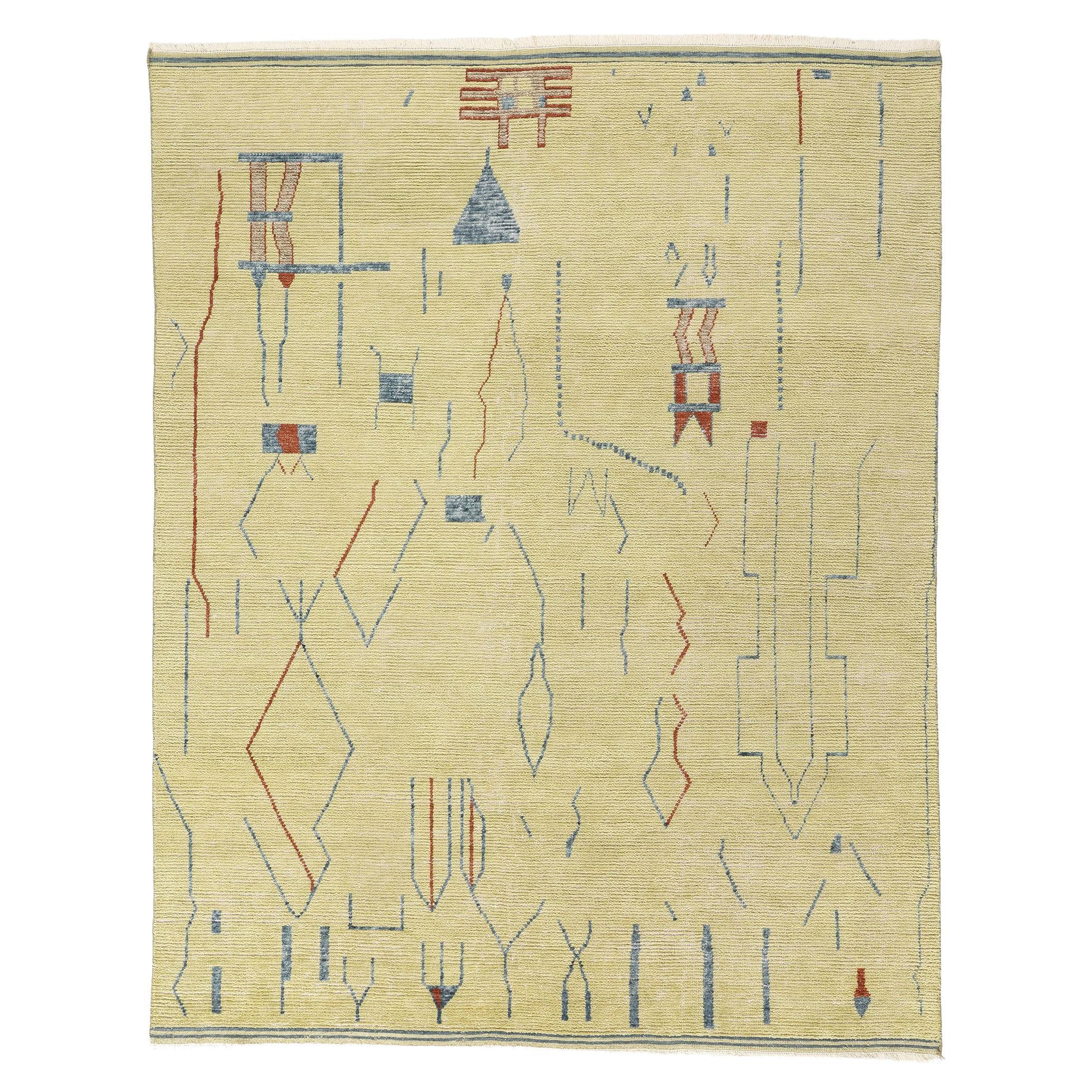 New Contemporary Abstract Moroccan Brutalist Rug