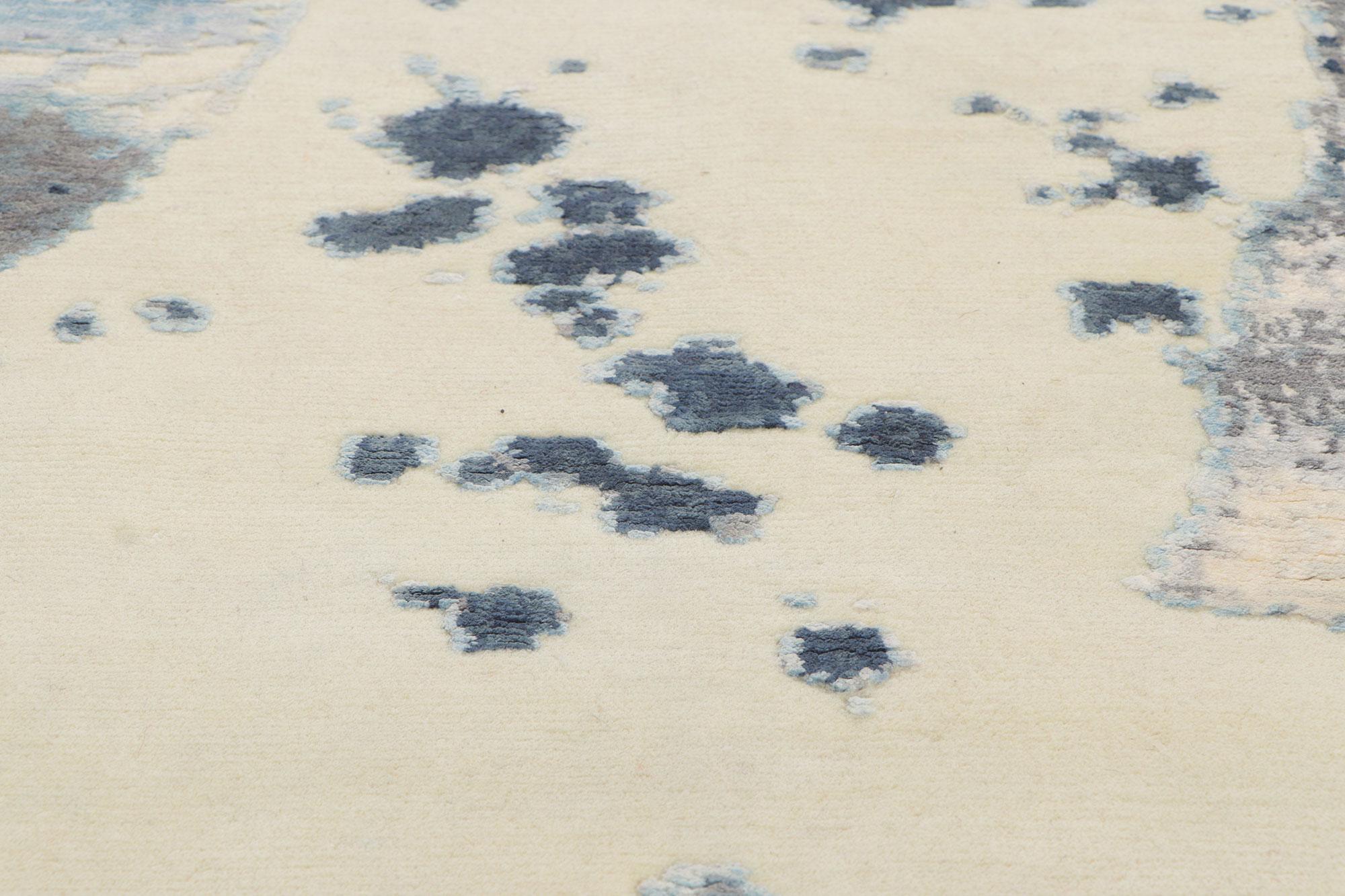 Indian New Contemporary Abstract Rug Inspired by Clyfford Still For Sale