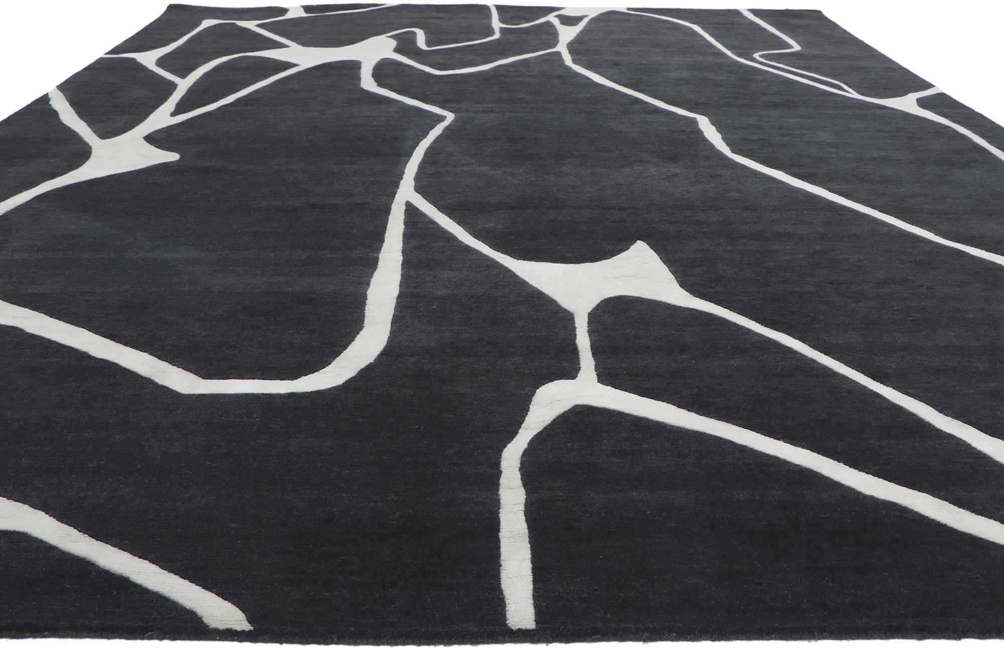 Expressionist New Contemporary Abstract Rug Inspired by Franz Kline and Fernand Leger For Sale
