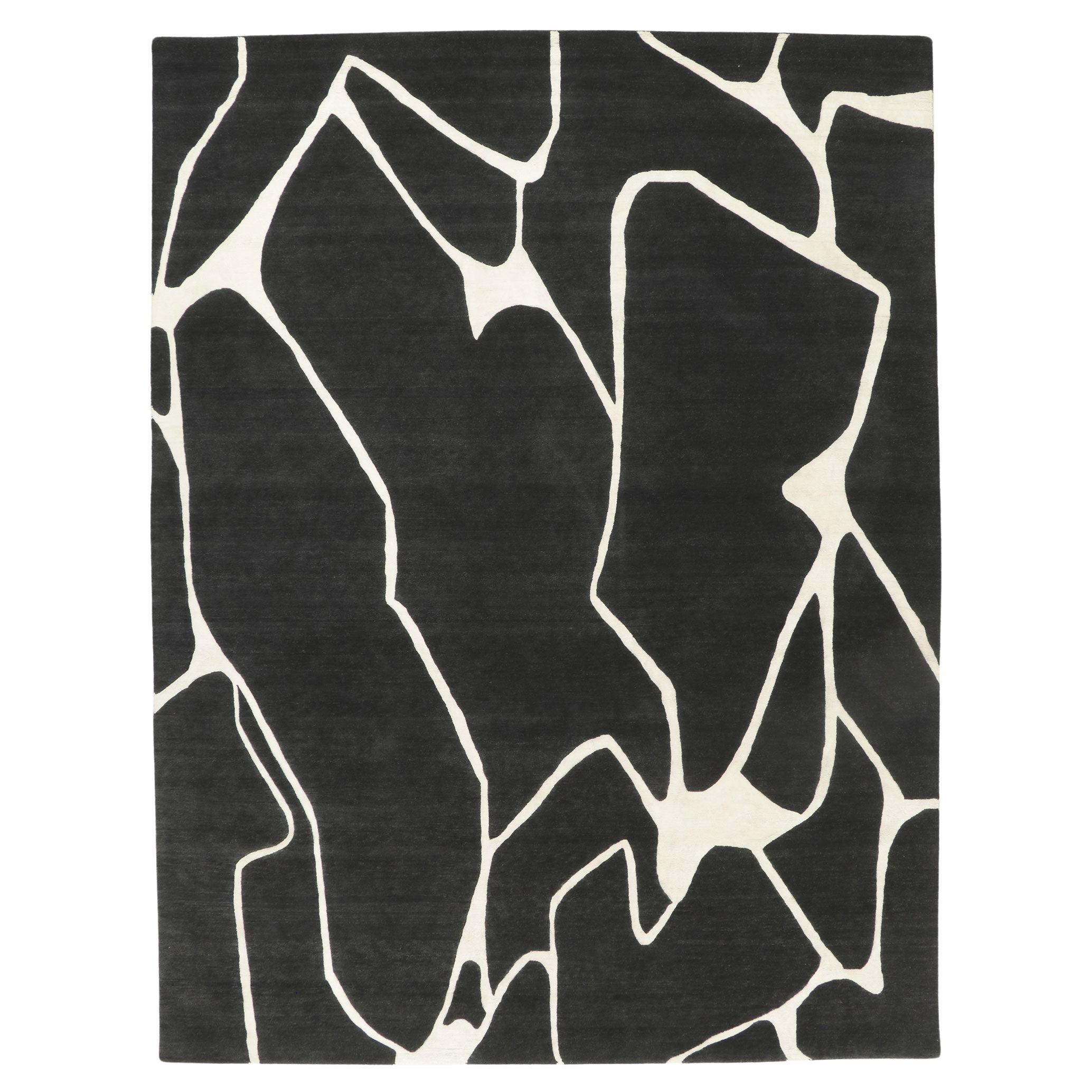 New Contemporary Abstract Rug Inspired by Franz Kline and Fernand Leger
