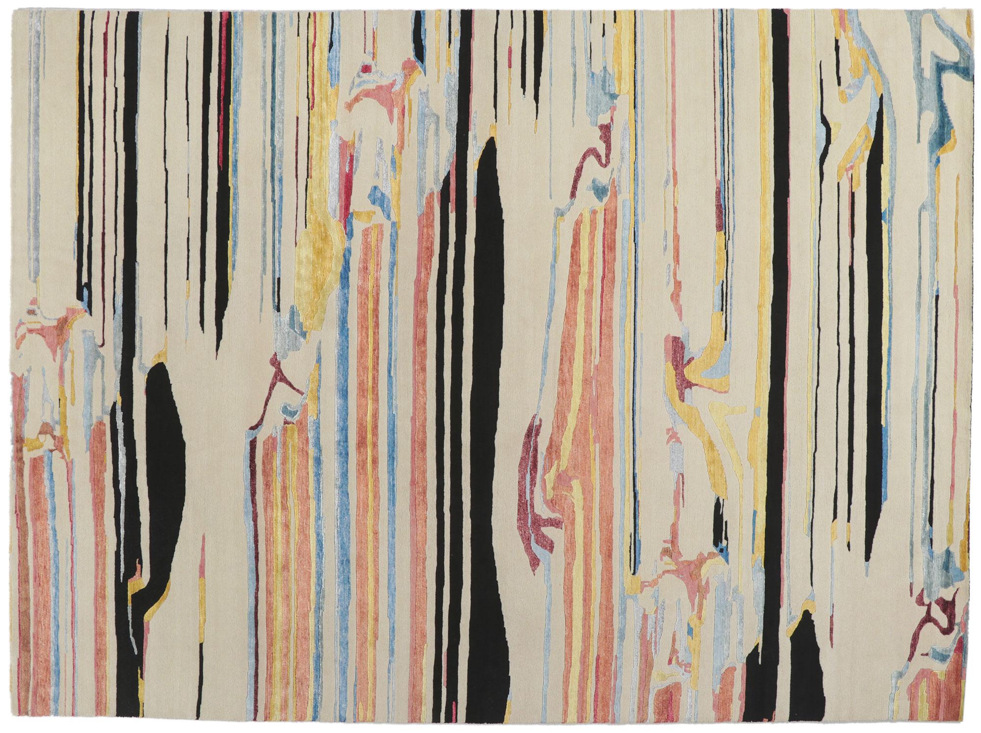 New Contemporary Abstract Rug Inspired by Franz Kline and Gerhard Richter 3