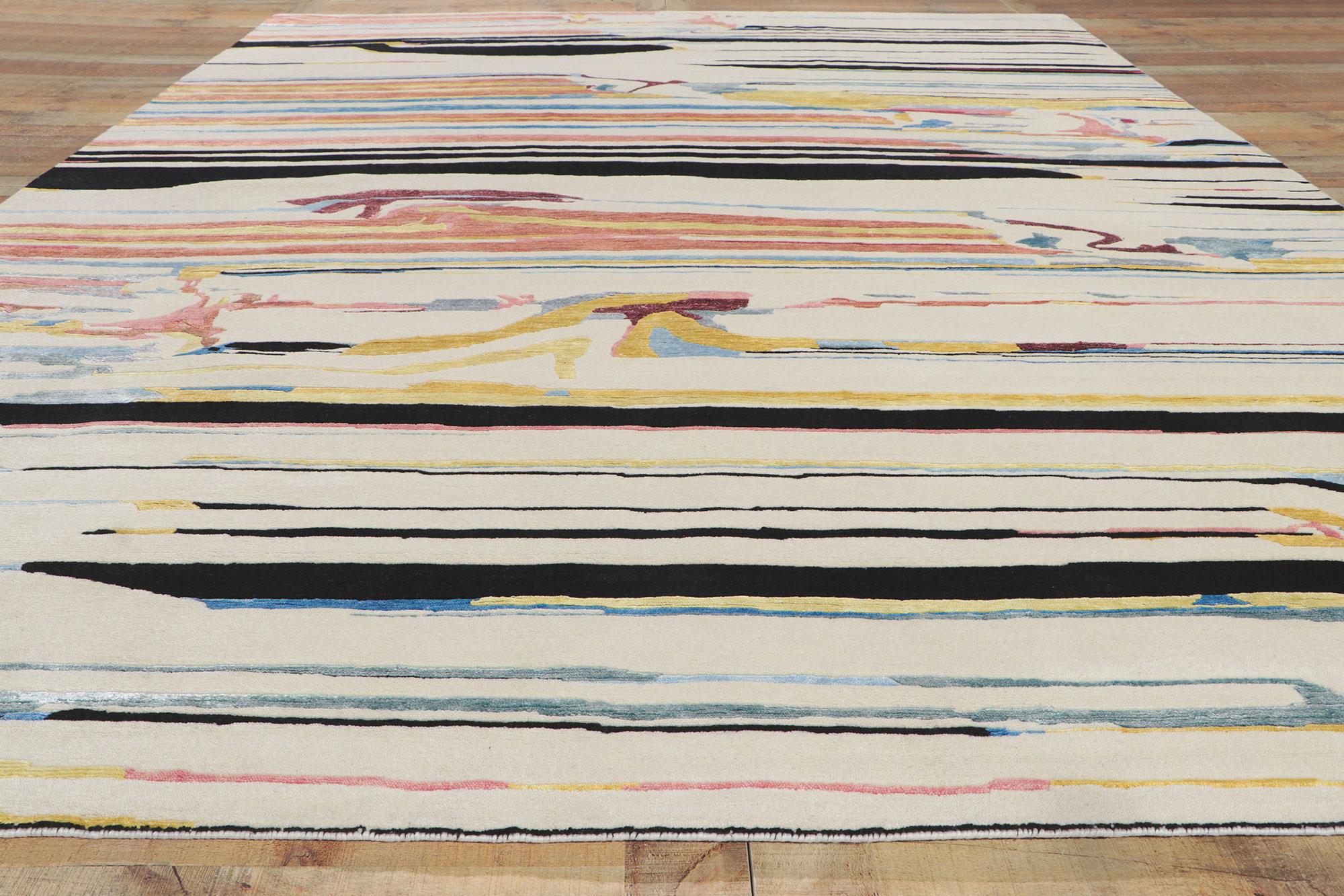New Contemporary Abstract Rug Inspired by Franz Kline and Gerhard Richter 1