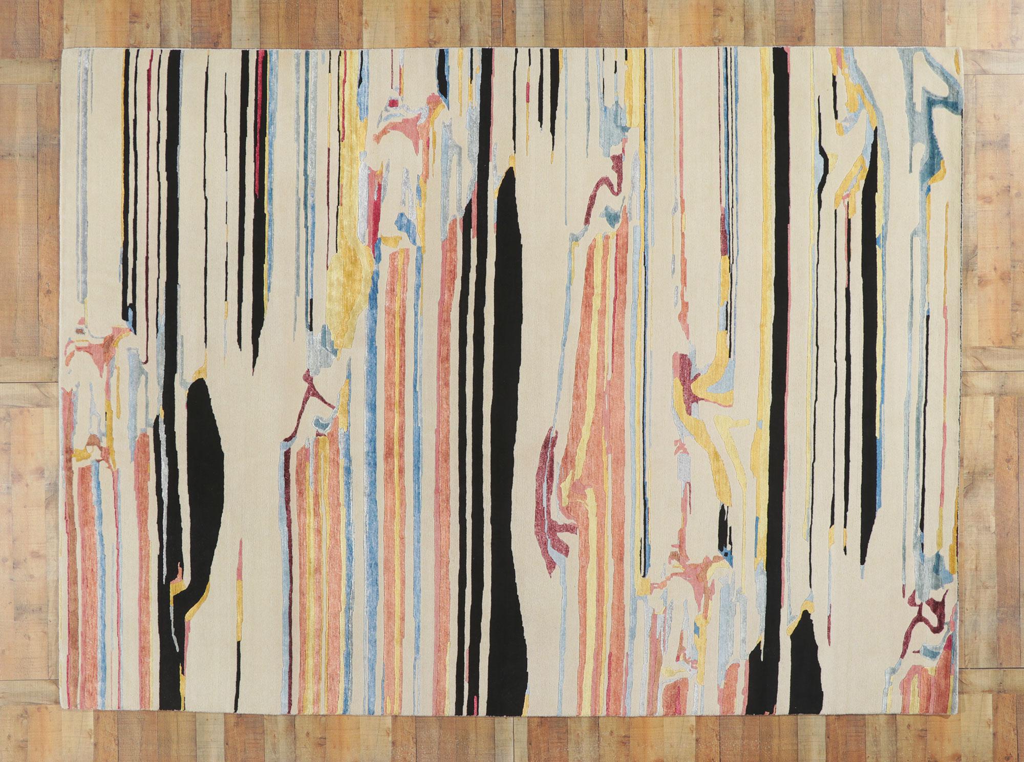 New Contemporary Abstract Rug Inspired by Franz Kline and Gerhard Richter 2