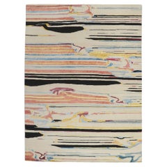 New Contemporary Abstract Rug Inspired by Franz Kline and Gerhard Richter