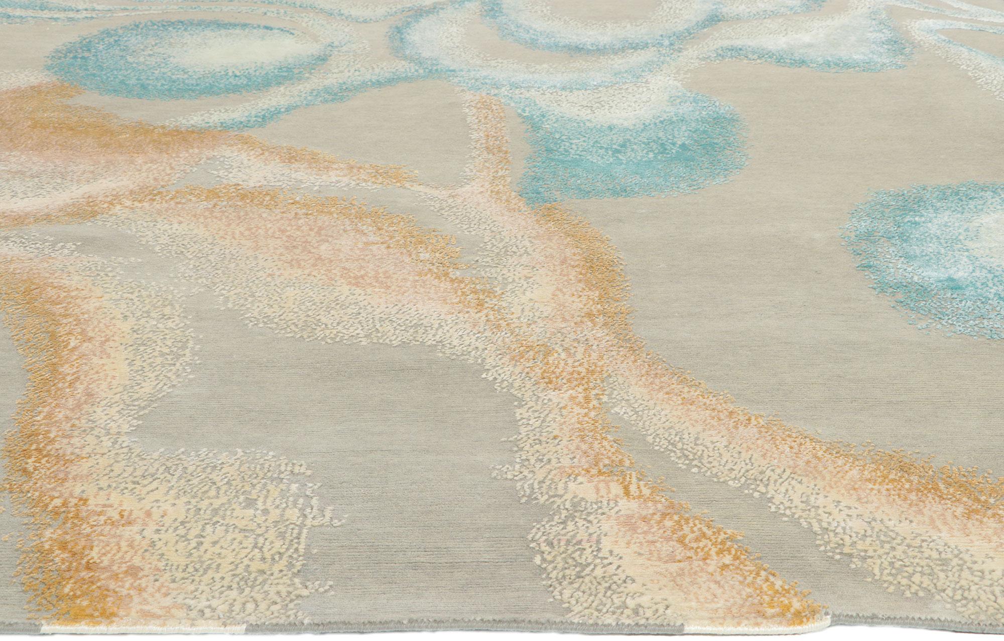 Modern New Contemporary Abstract Rug Inspired by Georgia O'Keeffe For Sale