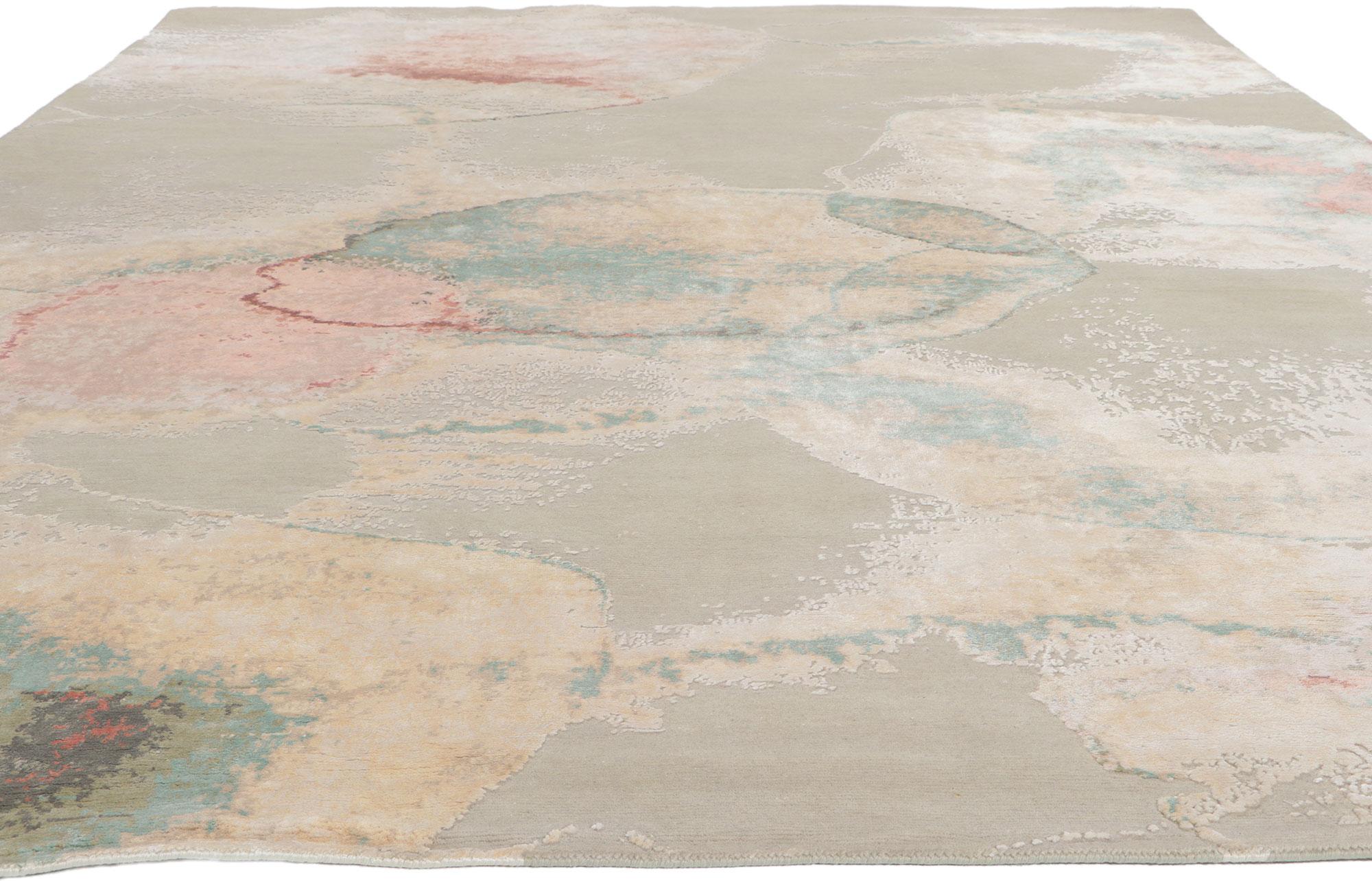 Modern New Contemporary Abstract Rug Inspired by Georgia O'Keeffe For Sale
