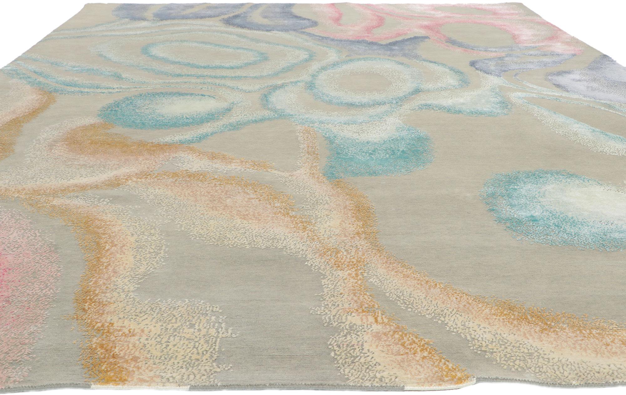 Neuer zeitgenössischer abstrakter Teppich, inspiriert von Georgia O''Keeffe im Zustand „Neu“ im Angebot in Dallas, TX