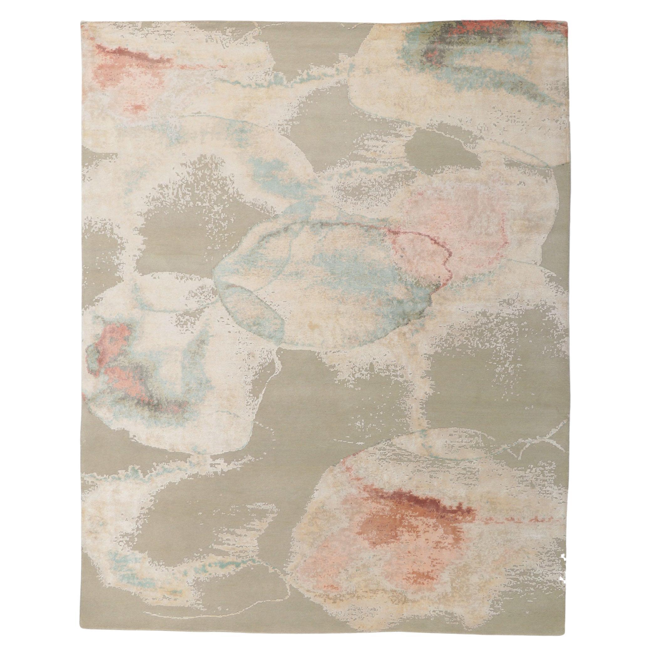 New Contemporary Abstract Rug Inspired by Georgia O'Keeffe For Sale