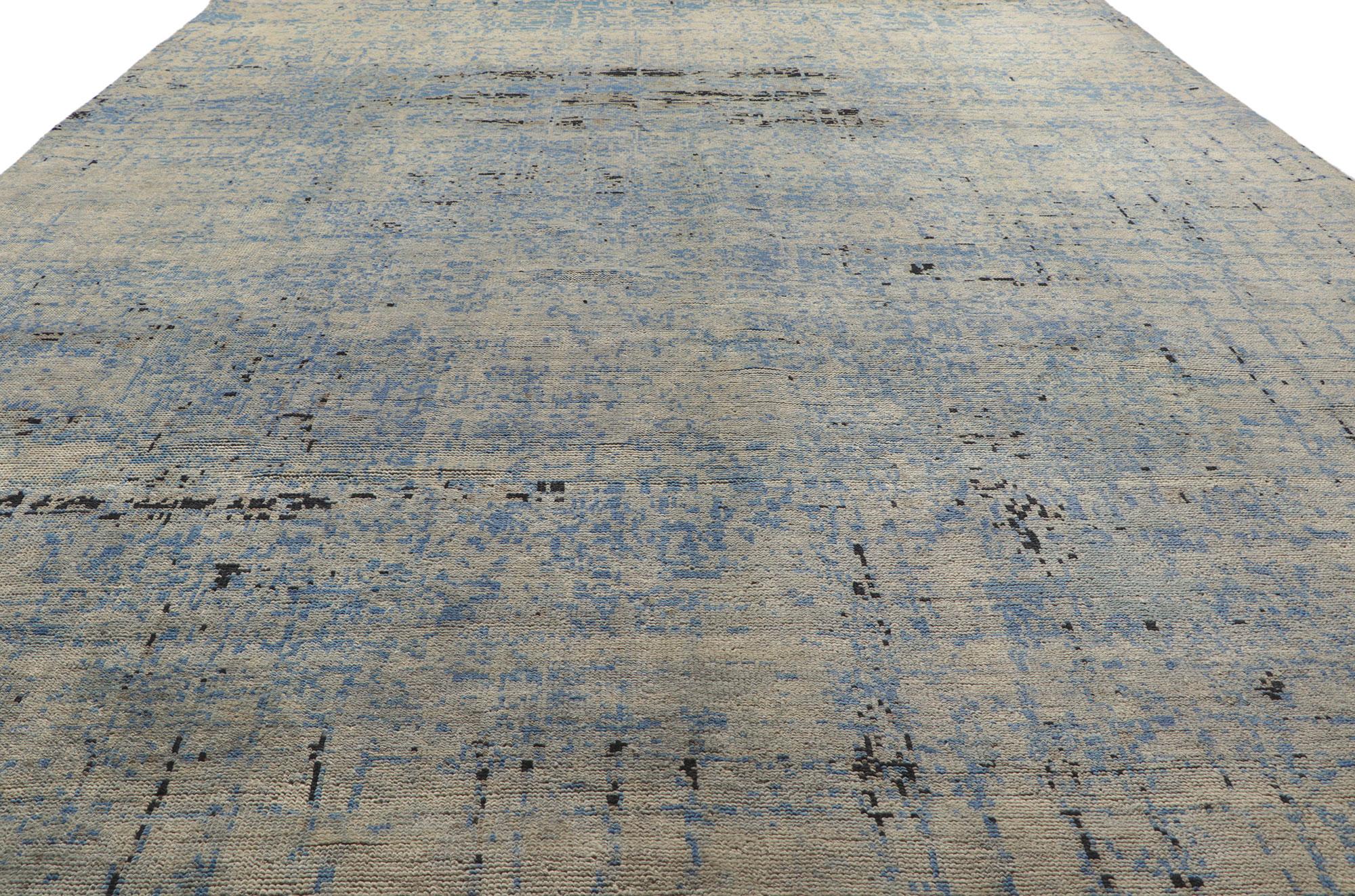 Hand-Knotted New Contemporary Abstract Rug Inspired by Gerhard Richter For Sale