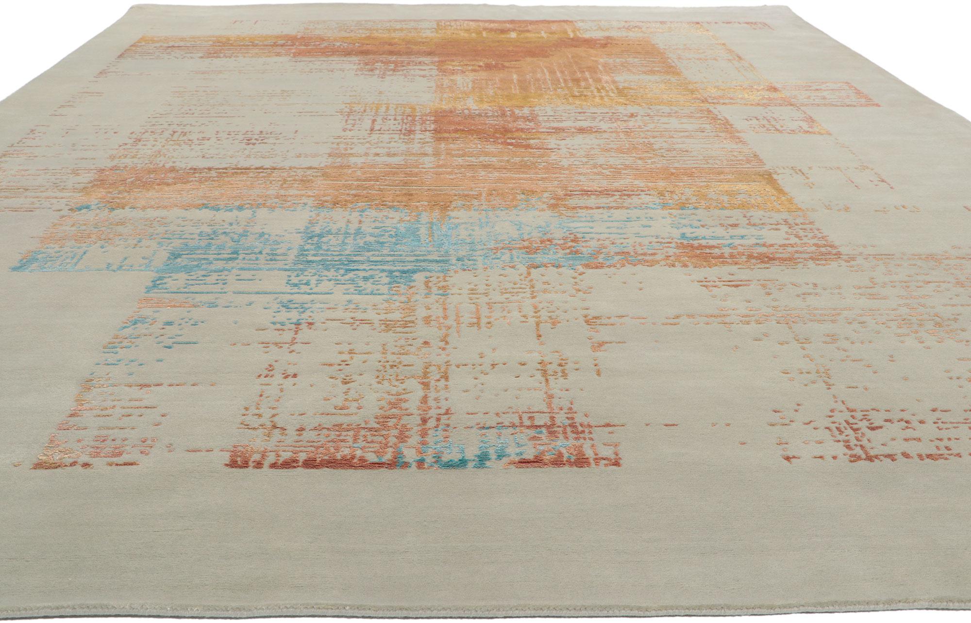 Expressionist New Contemporary Abstract Rug Inspired by Helen Frankenthaler For Sale