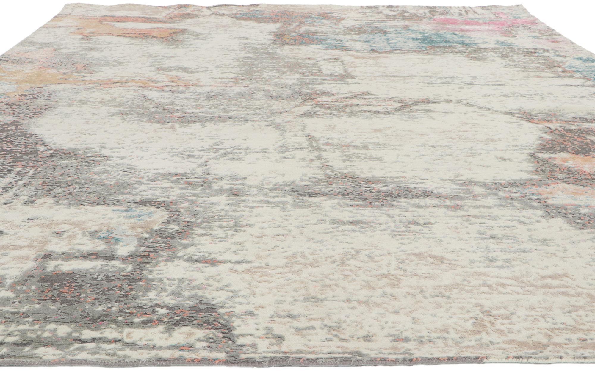 New Contemporary Abstract Rug Inspired by Helen Frankenthaler In New Condition For Sale In Dallas, TX