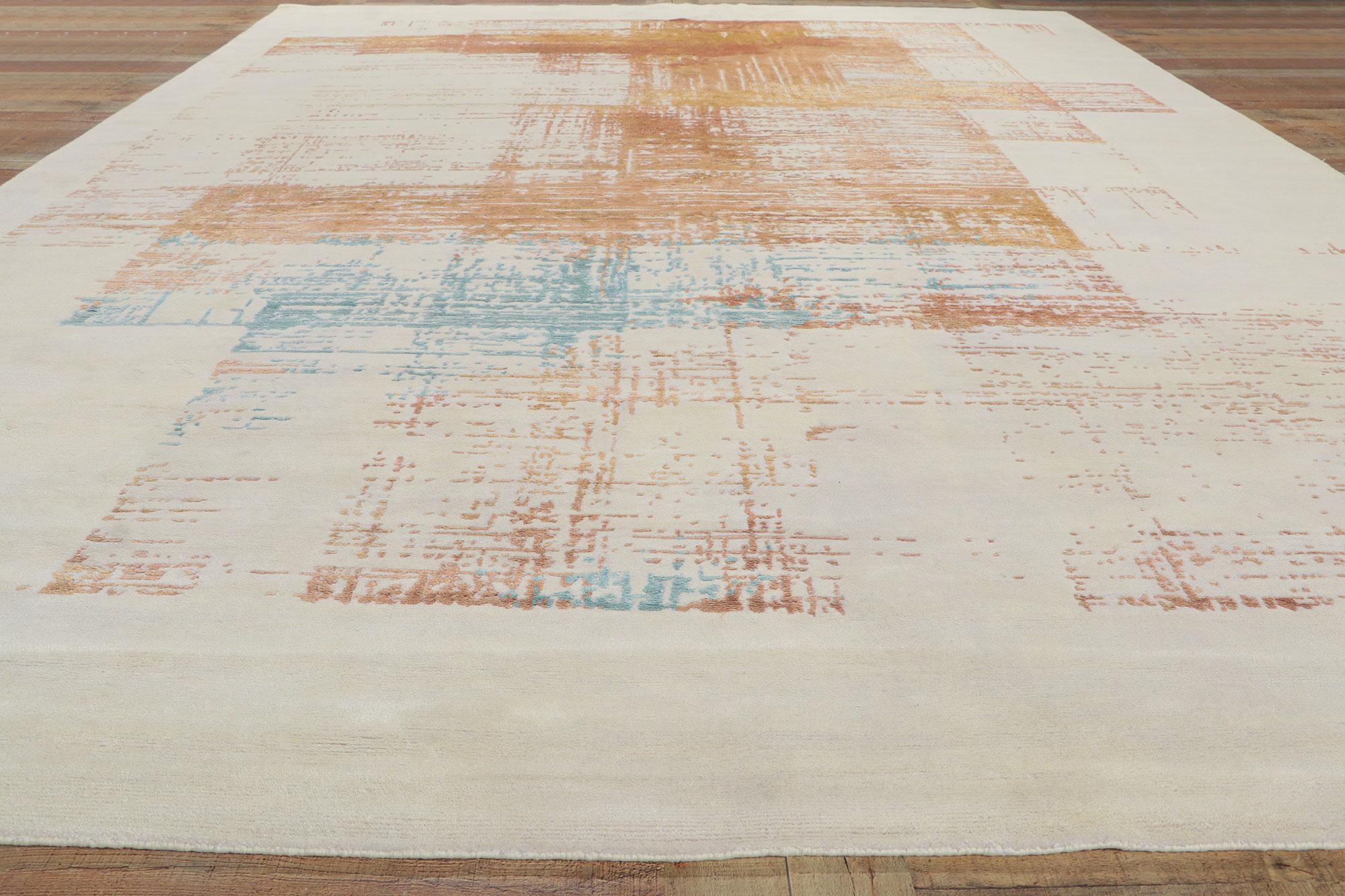 Silk New Contemporary Abstract Rug Inspired by Helen Frankenthaler For Sale