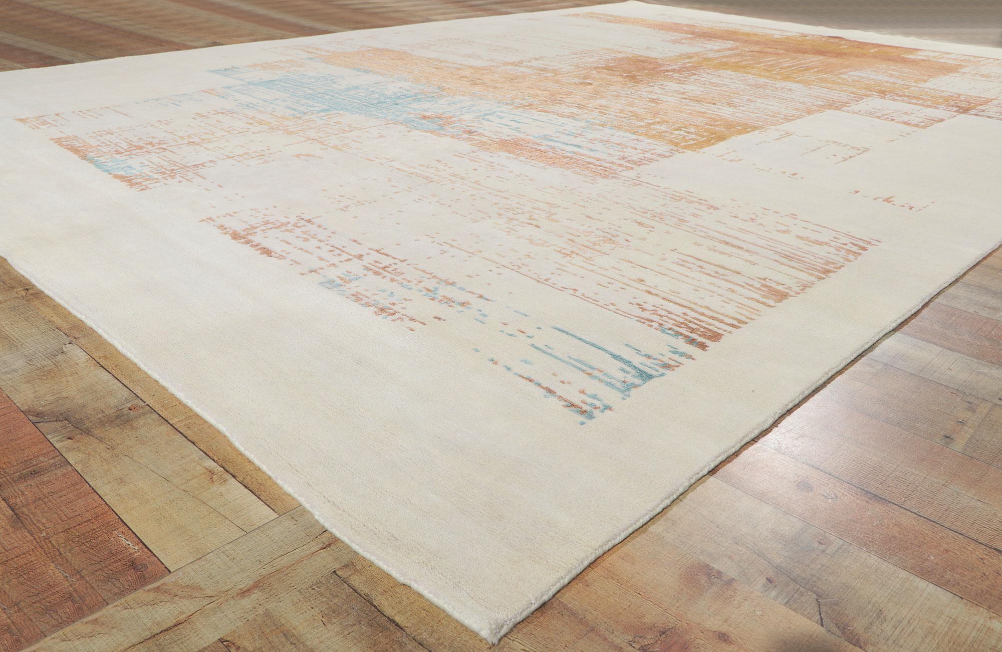 Zeitgenössischer abstrakter Teppich, inspiriert von Helen Frankenthaler (Wolle) im Angebot