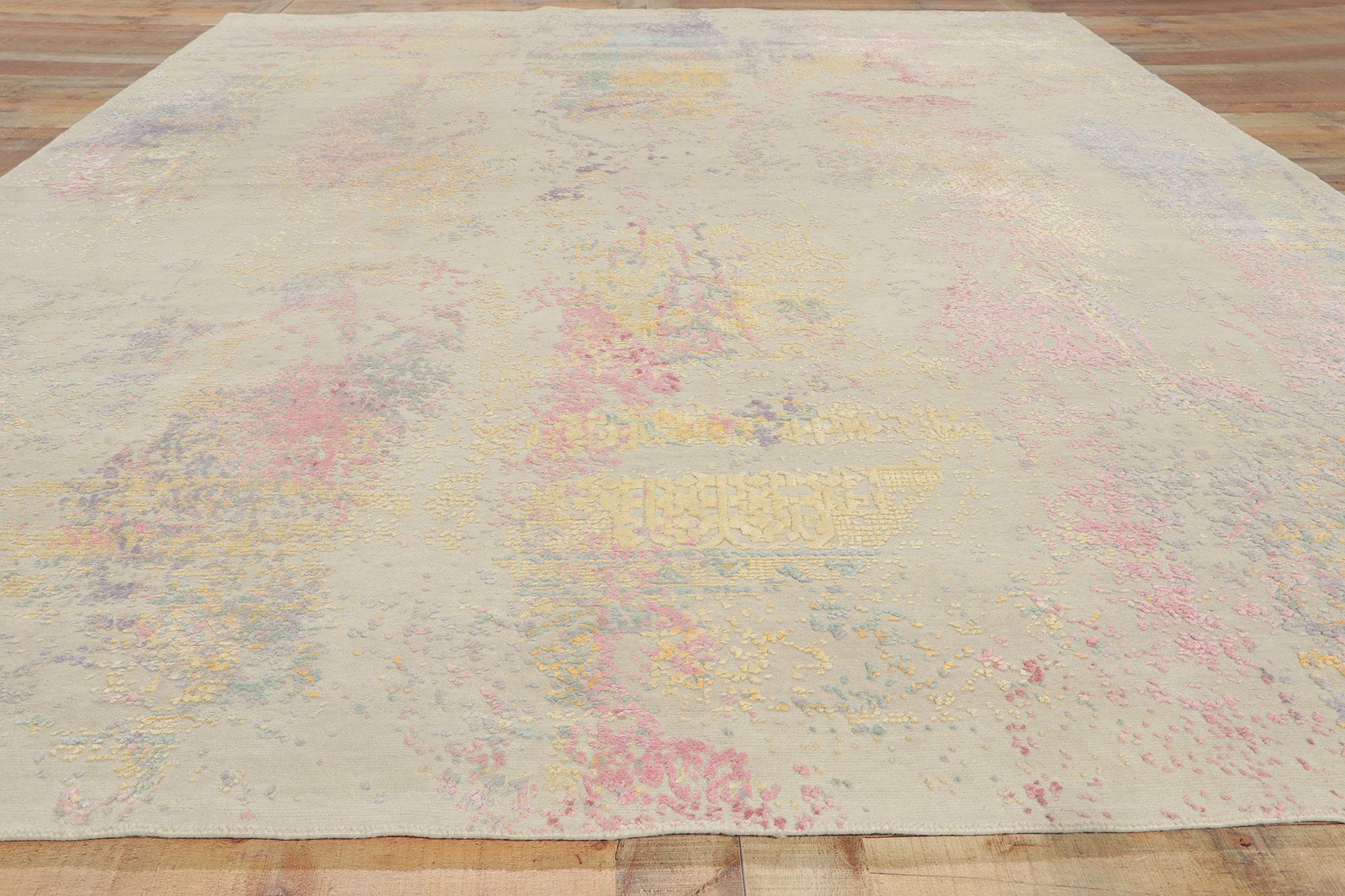 New Contemporary Abstract Rug Inspired by Helen Frankenthaler For Sale 1