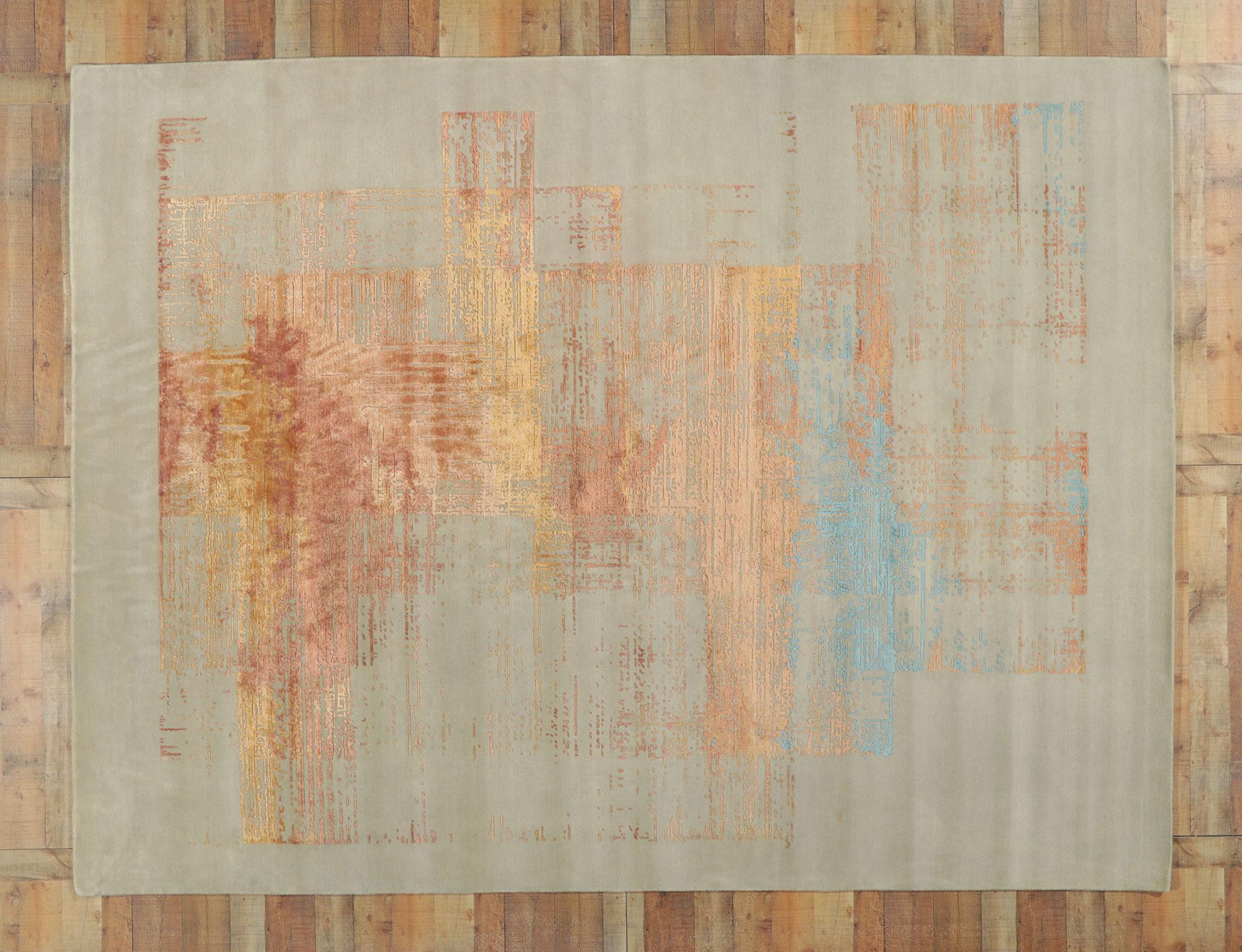 New Contemporary Abstract Rug Inspired by Helen Frankenthaler For Sale 2