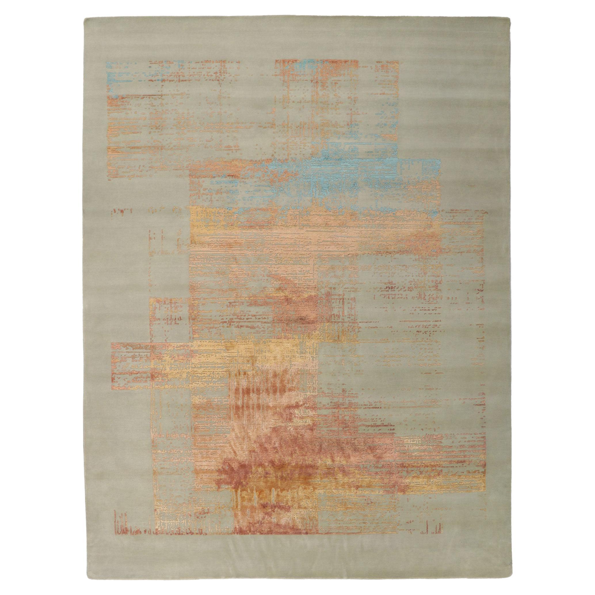 New Contemporary Abstract Rug Inspired by Helen Frankenthaler