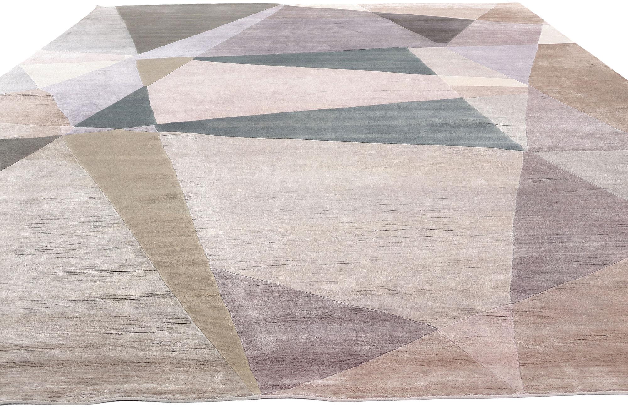 Expressionniste Nouveau tapis abstrait contemporain inspiré par Theo van Doesburg et Sonia Delaunay en vente