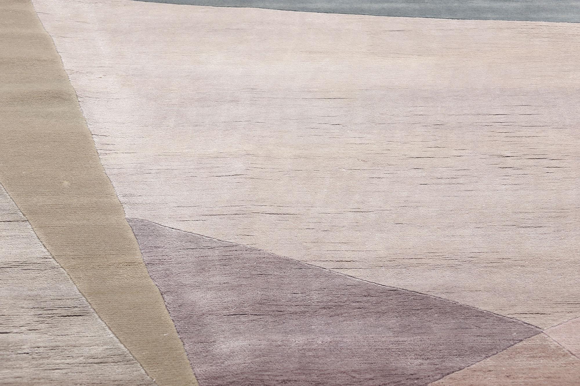 Noué à la main Nouveau tapis abstrait contemporain inspiré par Theo van Doesburg et Sonia Delaunay en vente