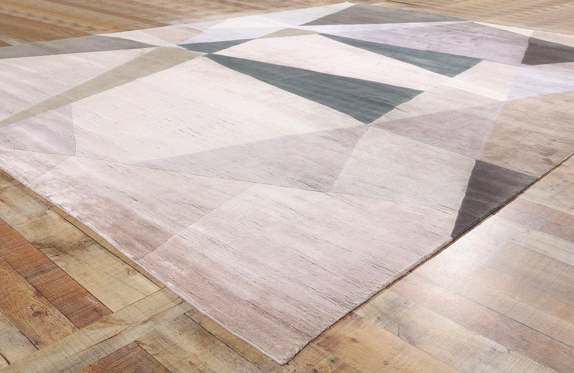 XXIe siècle et contemporain Nouveau tapis abstrait contemporain inspiré par Theo van Doesburg et Sonia Delaunay en vente
