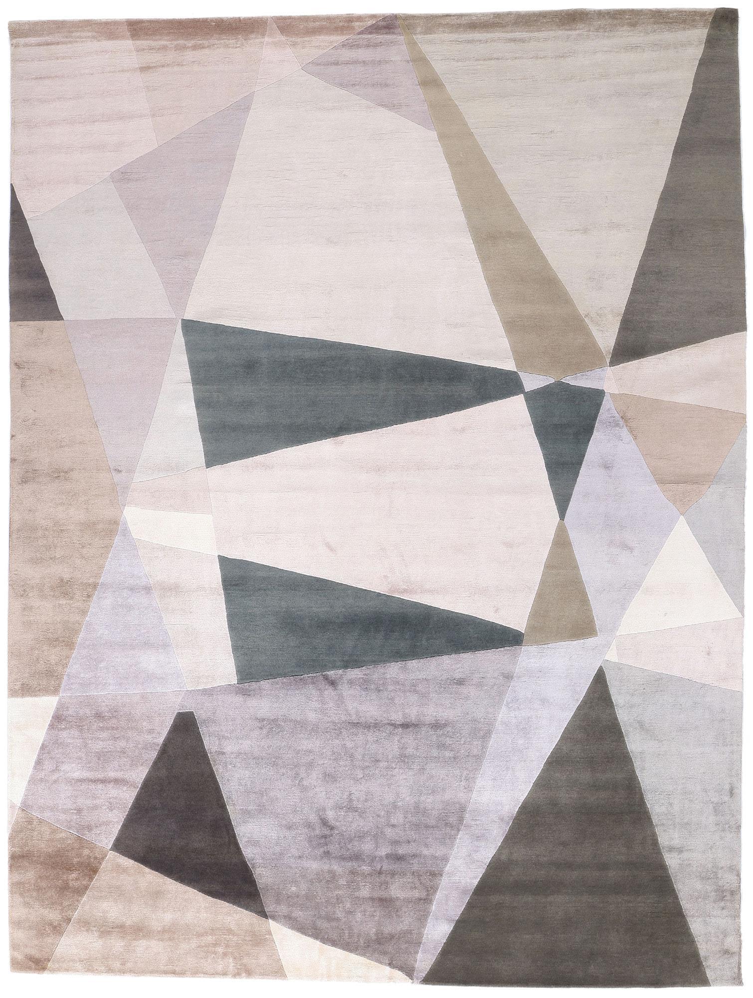 New Contemporary Abstract Rug Inspired by Theo van Doesburg and Sonia Delaunay