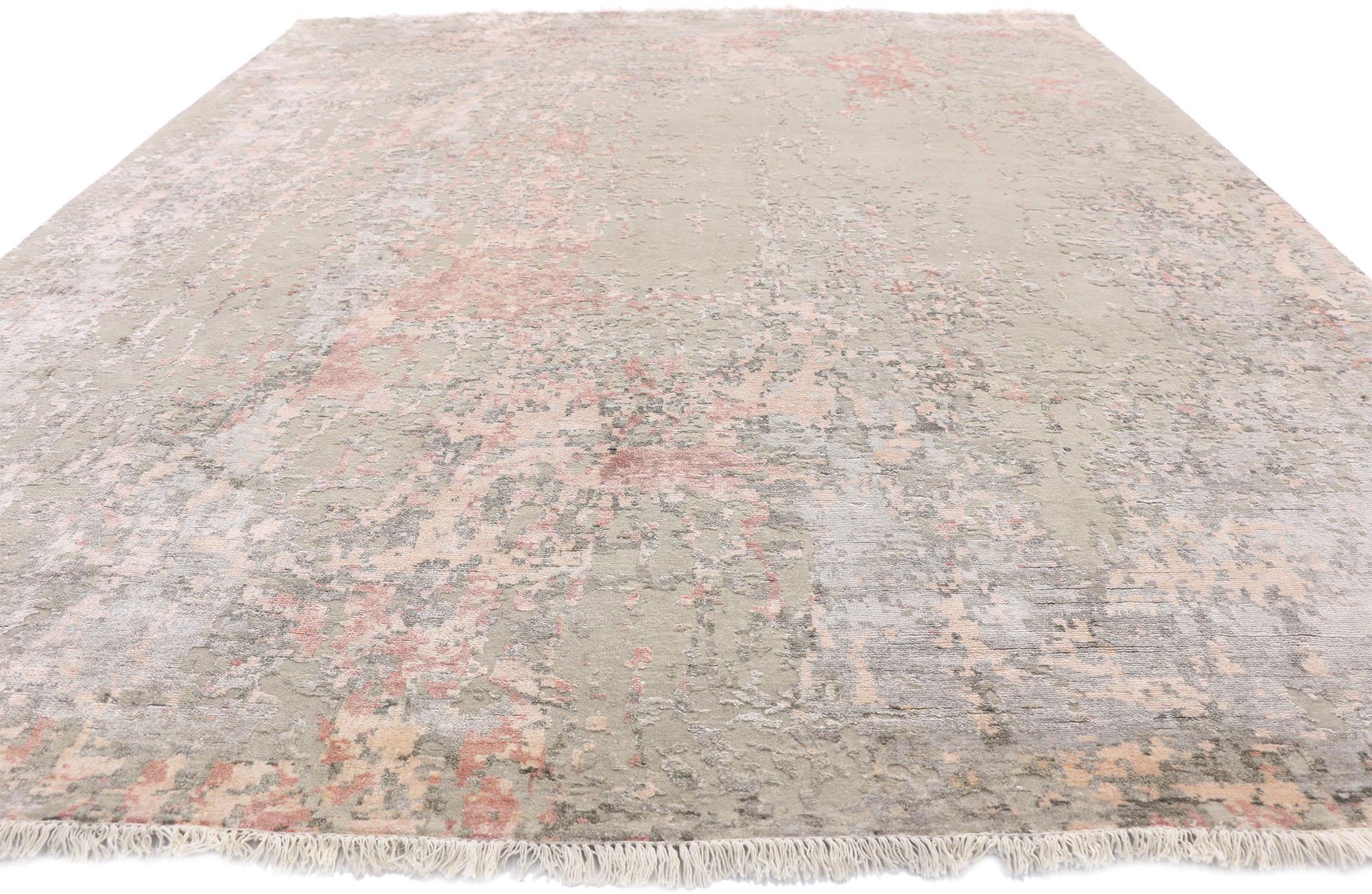 Romantique Nouveau tapis transitionnel abstrait contemporain inspiré par Willem de Kooning en vente