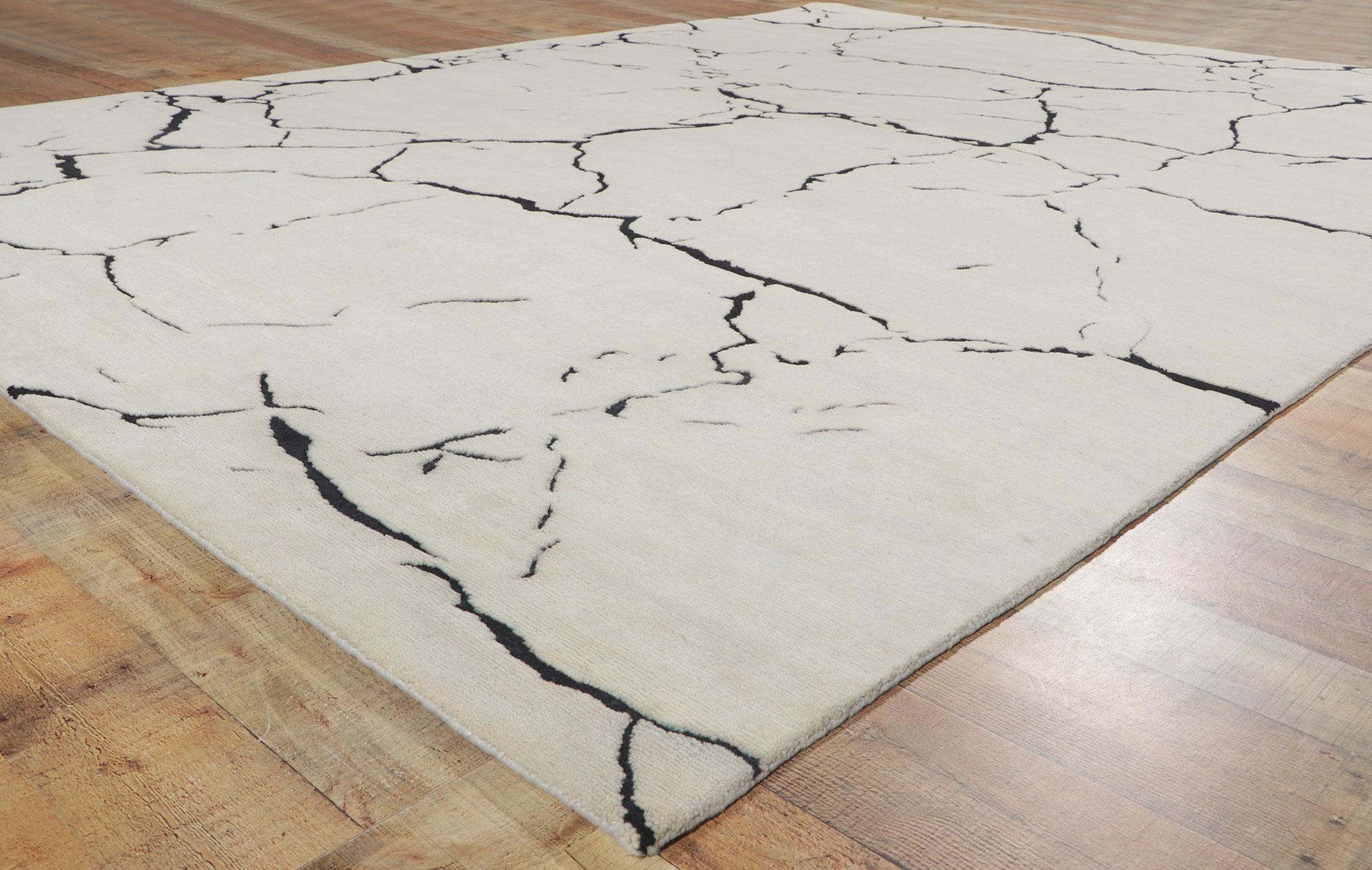 Wool New Contemporary Abstract Rug with Metamorphic Biophilic Design For Sale