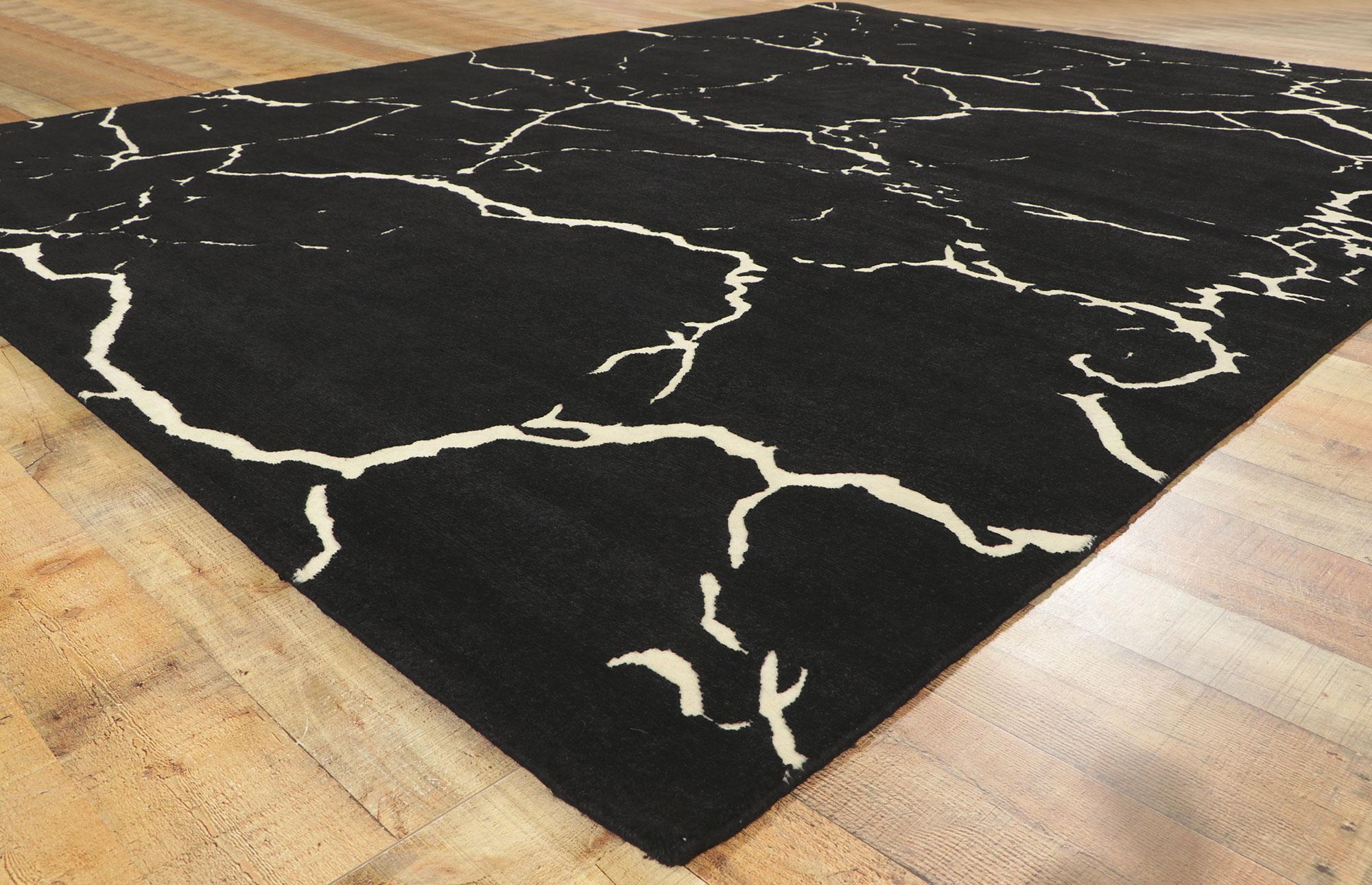 Wool New Contemporary Abstract Rug with Metamorphic Biophilic Design For Sale
