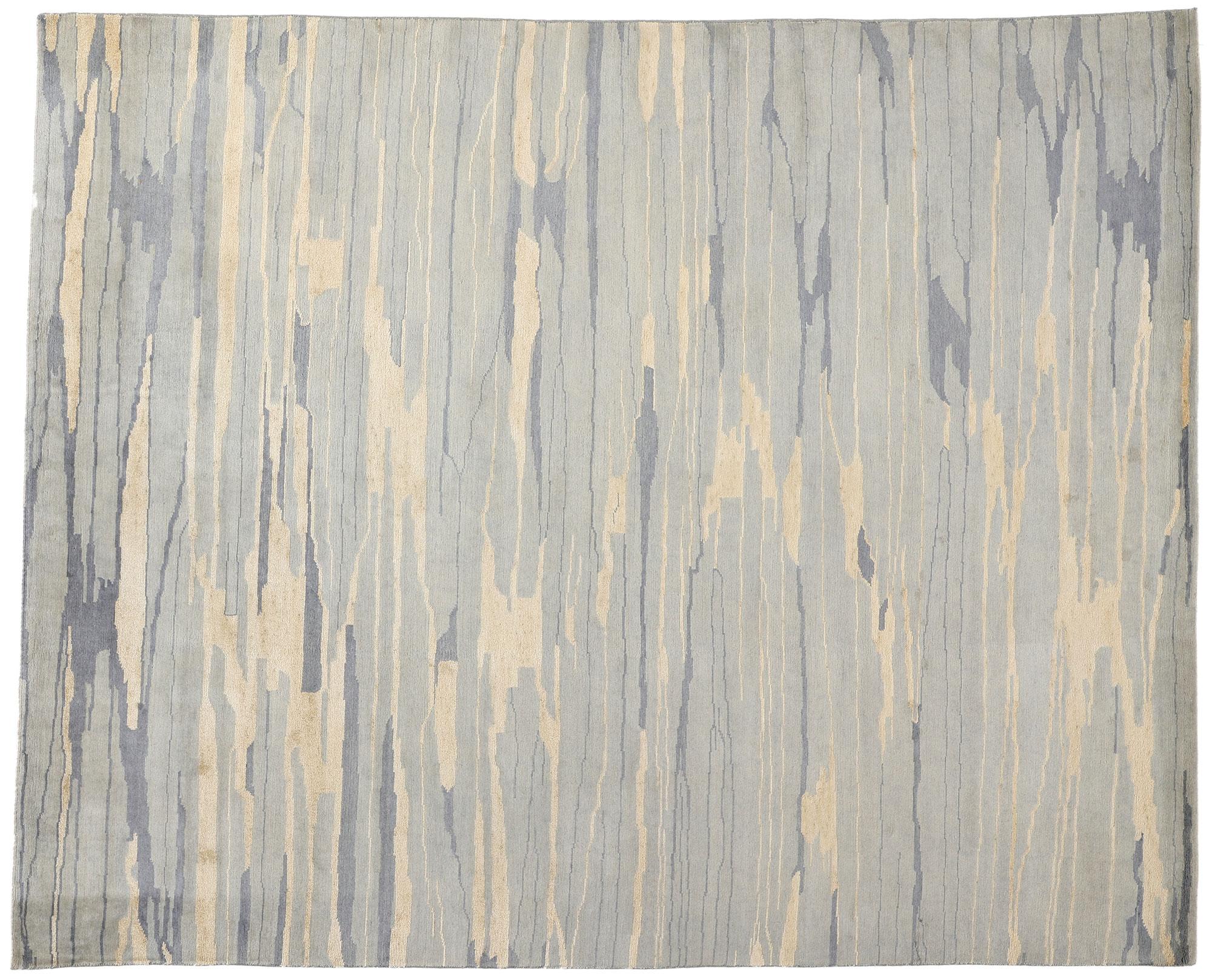 Nueva alfombra contemporánea abstracta de lana biofílica Seaside Soft Earth-Tones en venta 2