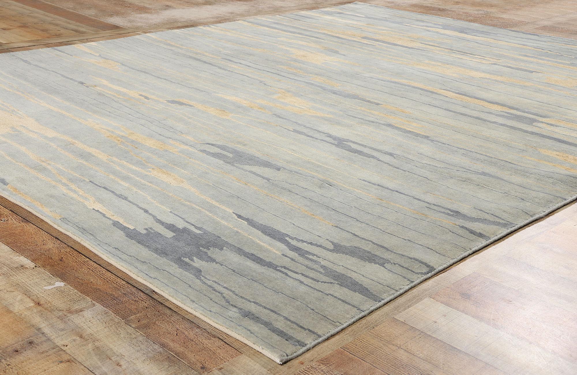 Nueva alfombra contemporánea abstracta de lana biofílica Seaside Soft Earth-Tones Siglo XXI y contemporáneo en venta