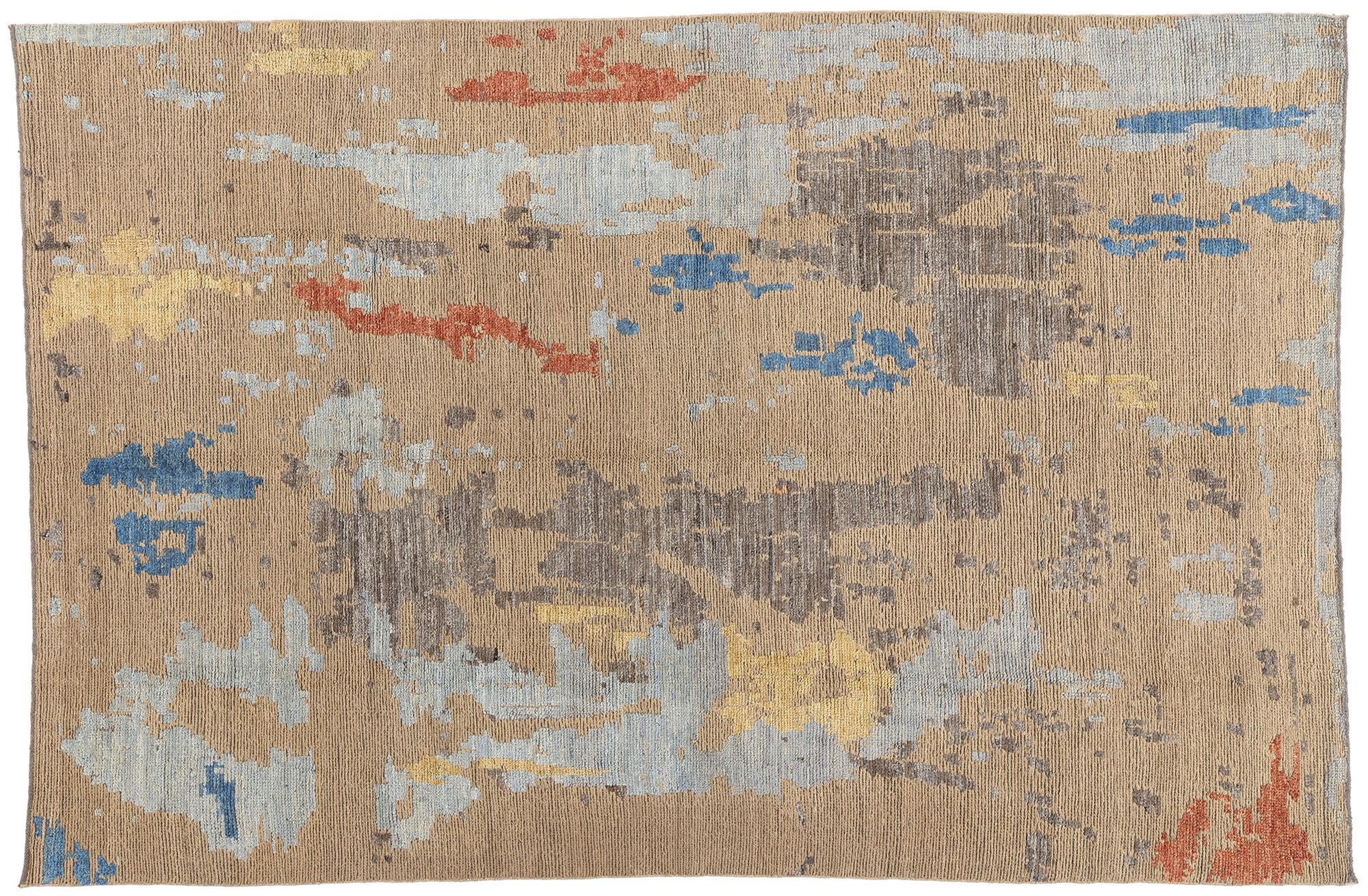 New Contemporary Abstract Soumak Textured Carpet im Angebot 2
