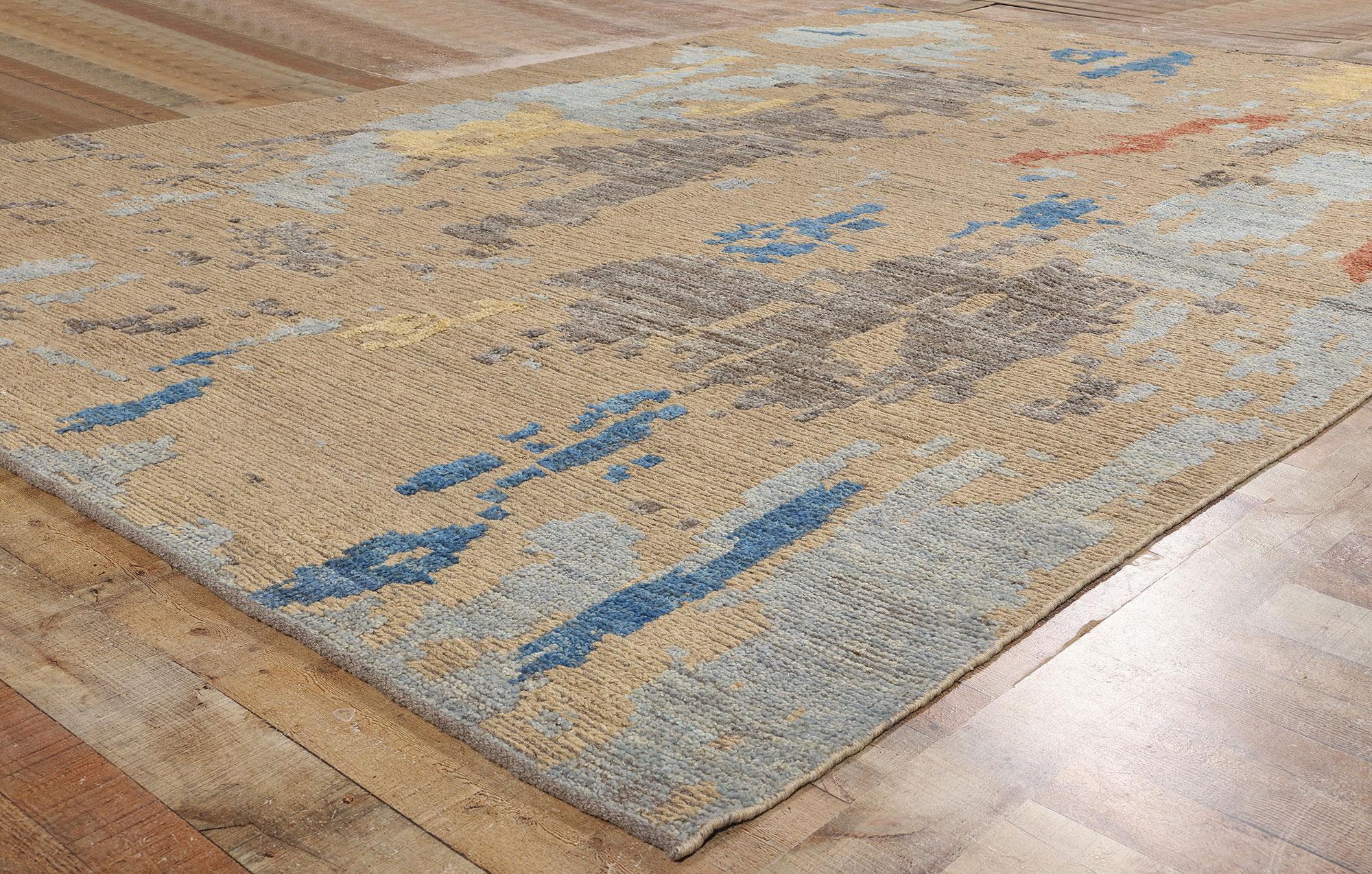 New Contemporary Abstract Soumak Textured Carpet (21. Jahrhundert und zeitgenössisch) im Angebot
