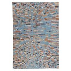 New Contemporary Abstract Soumak Textured Carpet