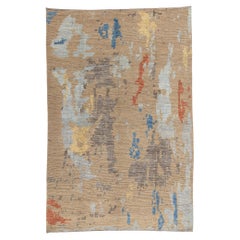 New Contemporary Abstract Soumak Textured Carpet