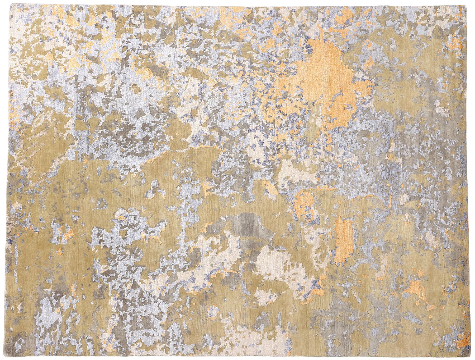 New Contemporary Abstract Wool & Silk Textured Carpet with Transitional Style (Tapis abstrait en laine et soie de style transitionnel) en vente 2