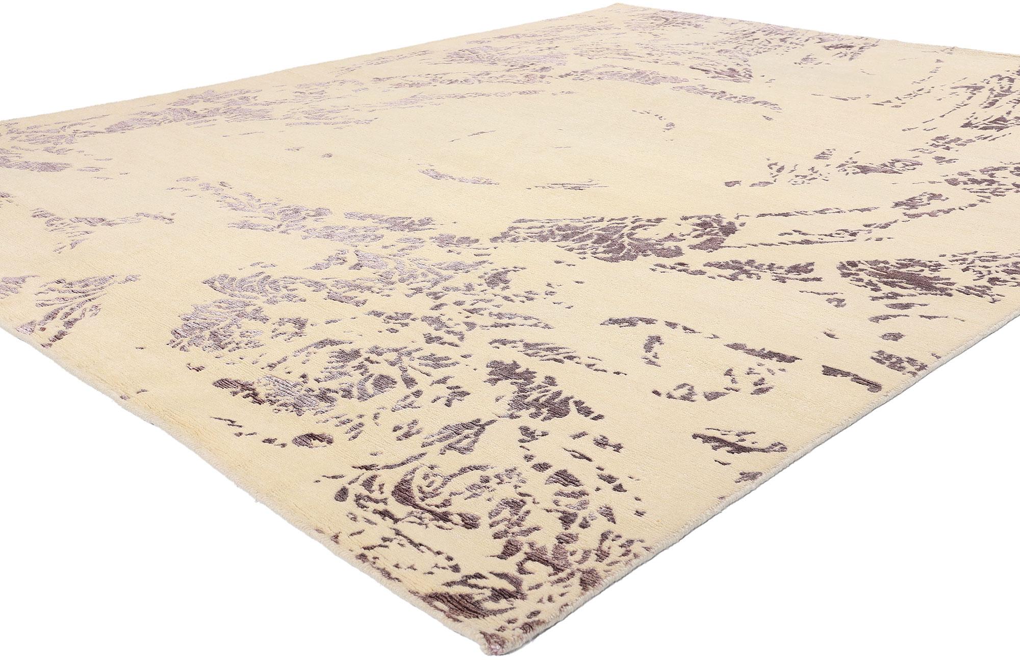 31016 New Ethereal Reverie Contemporary Abstract Rug, 08'00 x 10'00. Like a whispered poem caught in motion, the Ethereal Reverie Contemporary Abstract Expressionist Rug embodies the untamed spirit of artistic freedom. Hand-knotted in fine wool and