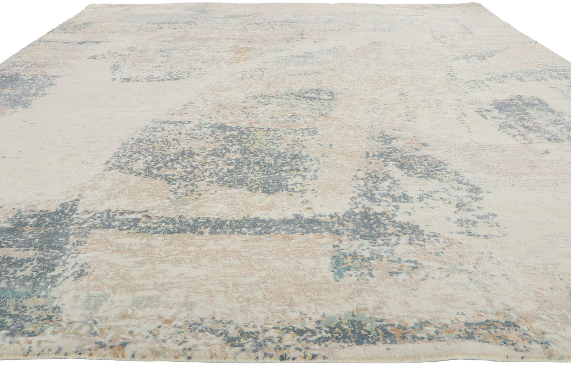 Expressionist New Contemporary Abstract Wool & Silk Rug For Sale