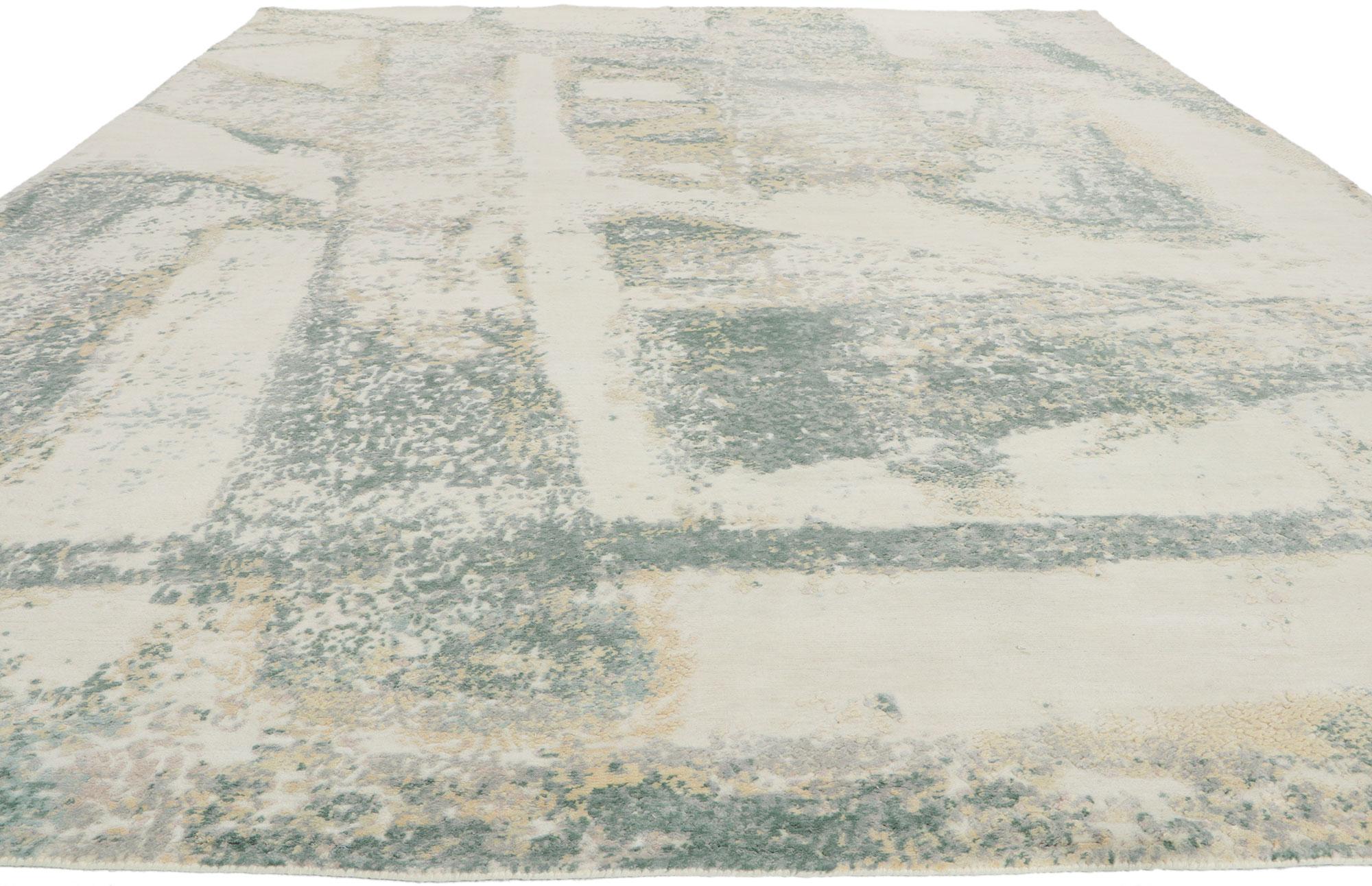 Expressionist New Contemporary Abstract Wool & Silk Rug For Sale