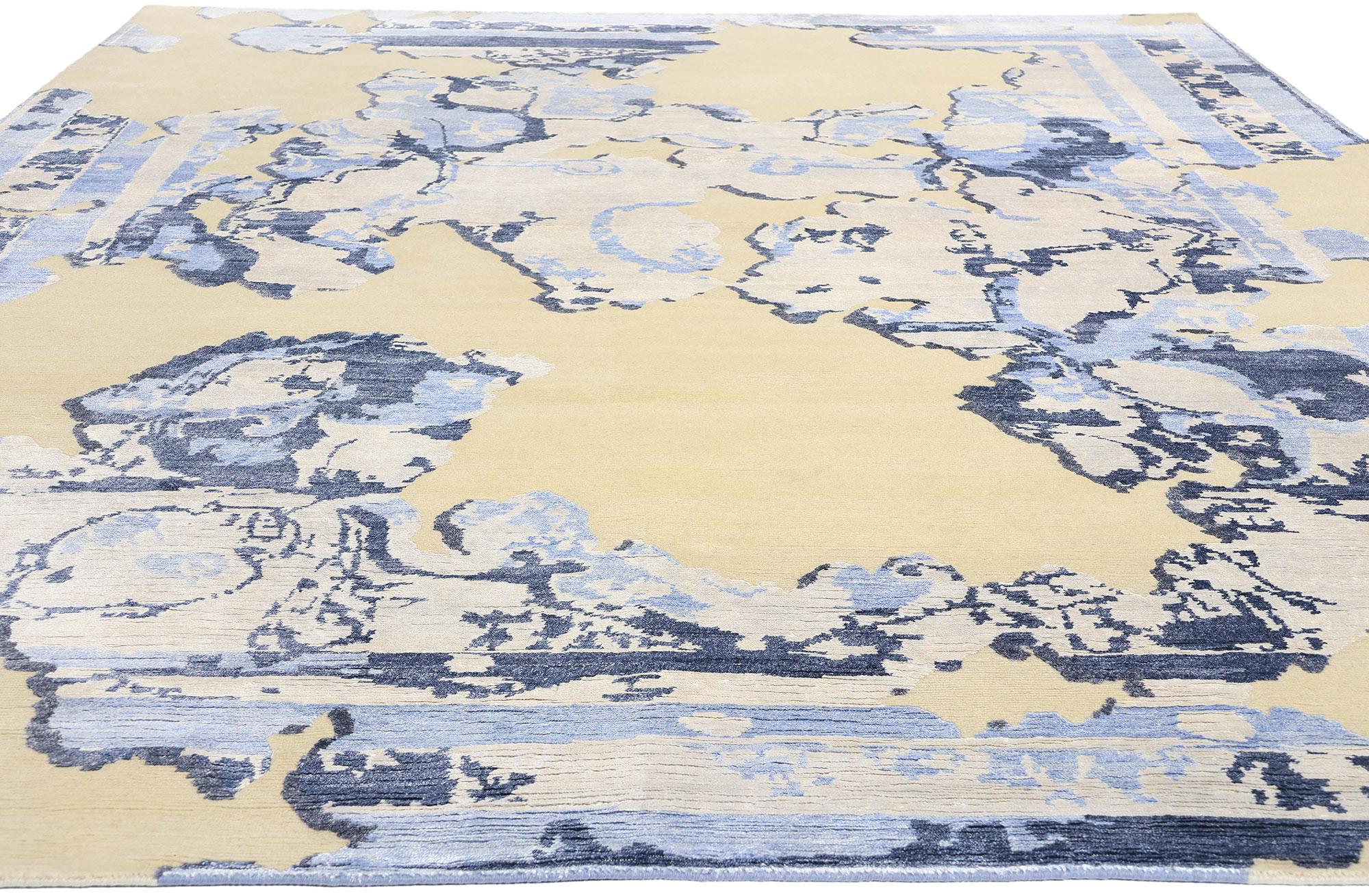 New Contemporary Abstract Wool & Silk Rug (Moderne) im Angebot