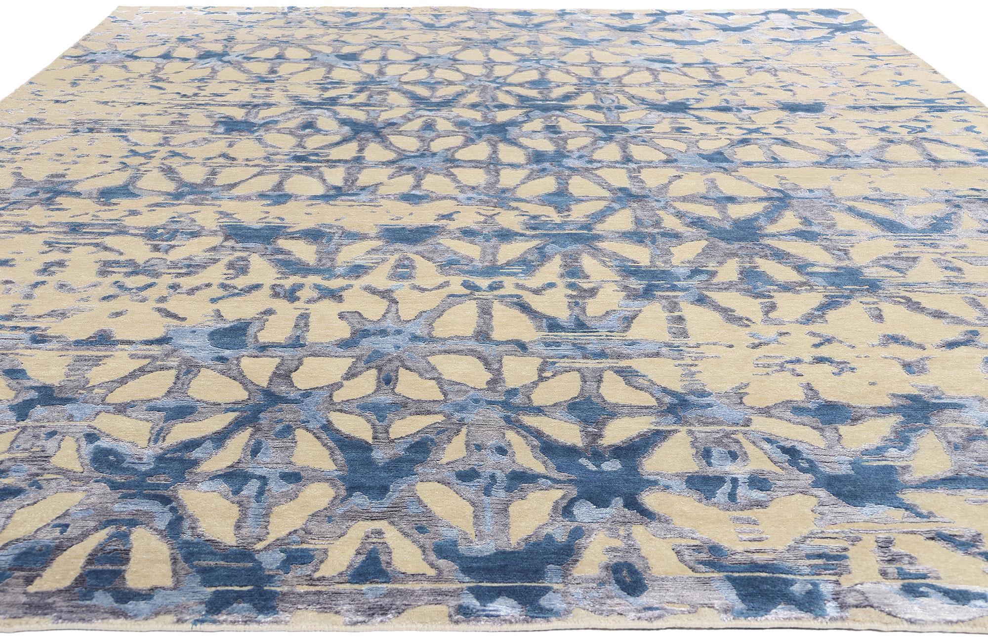 Moderne New Contemporary Abstract Wool & Silk Rug (tapis de laine et de soie) en vente