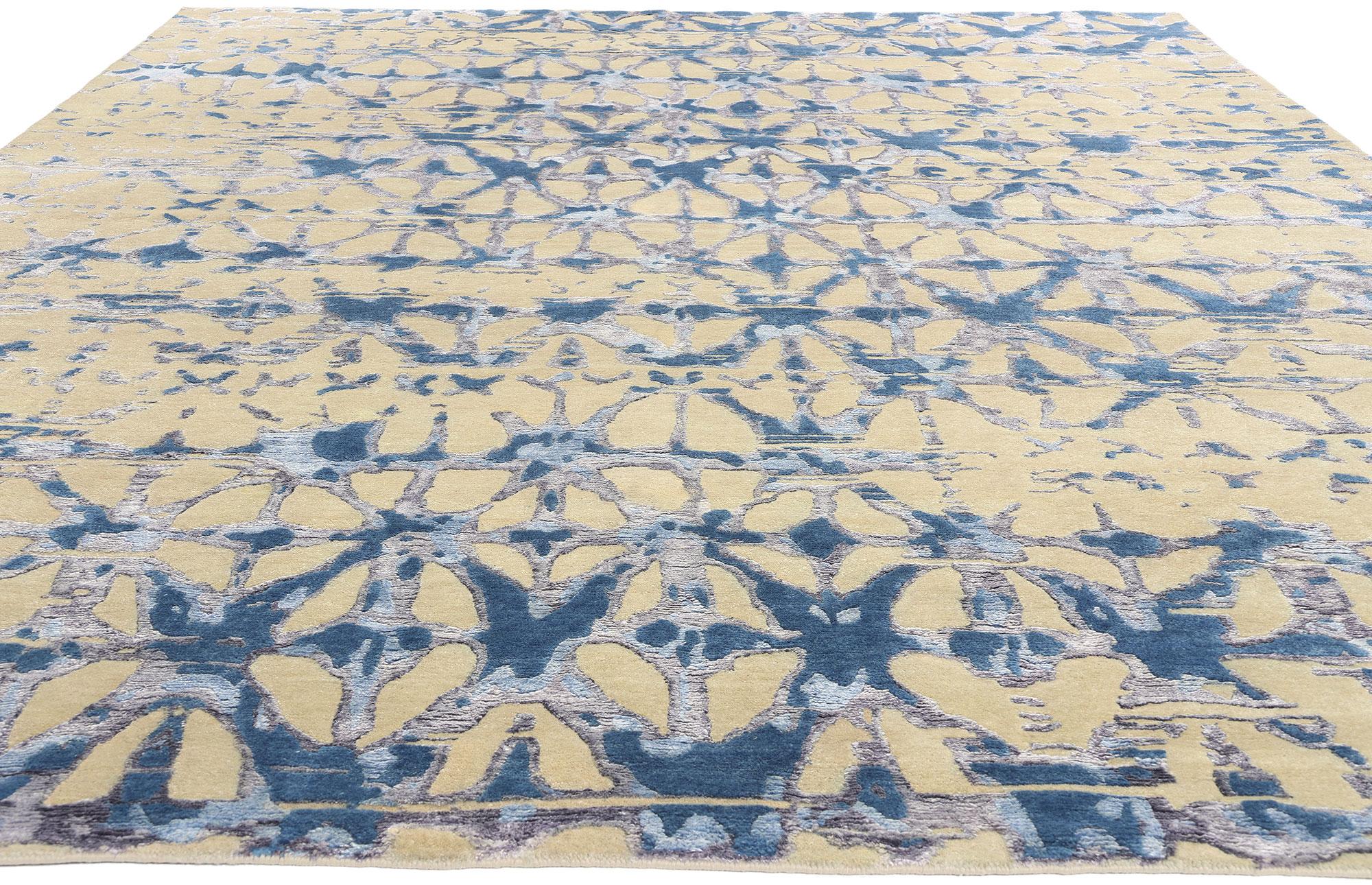 New Contemporary Abstract Wool & Silk Rug (Moderne) im Angebot
