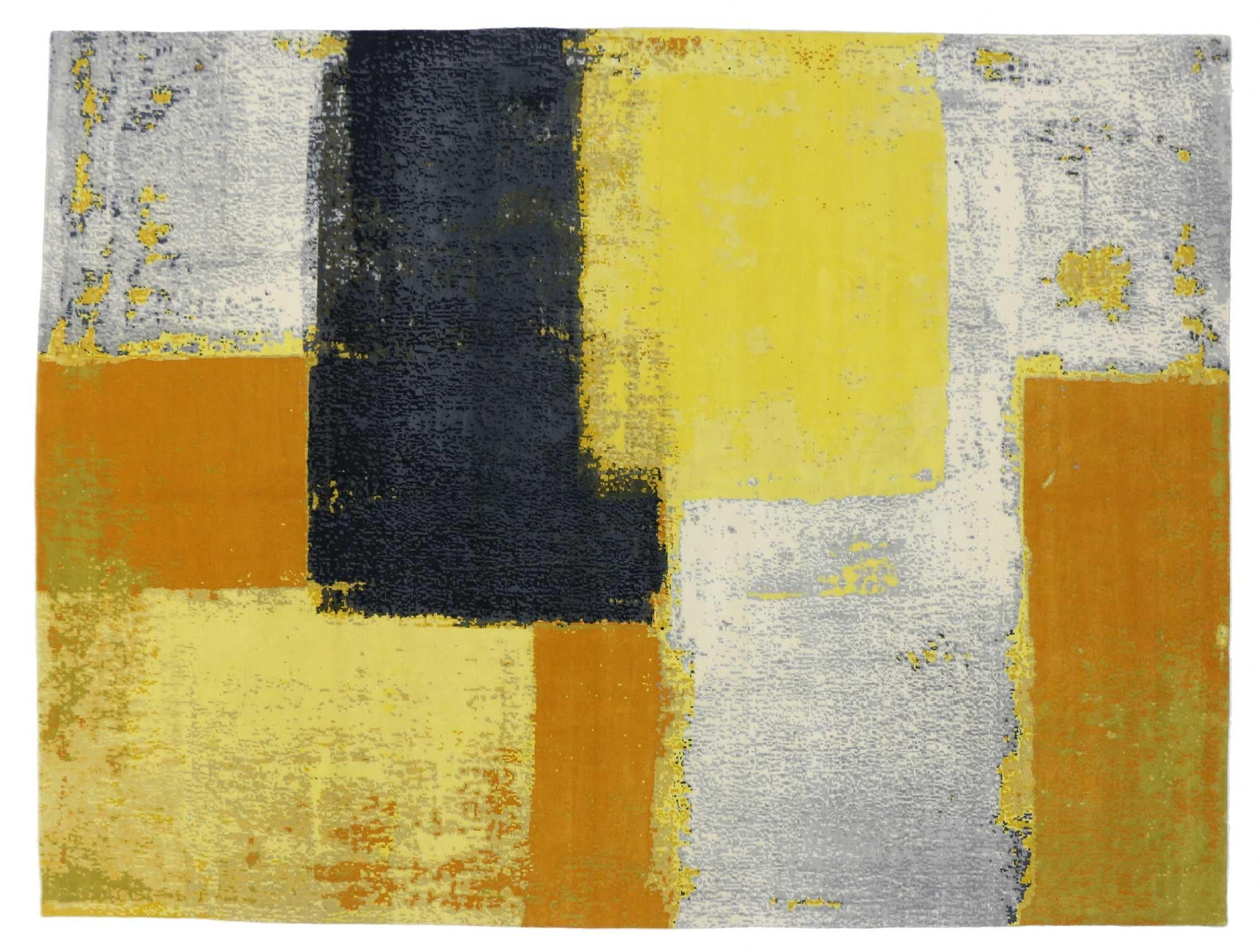 New Form and Function Bauhaus Modern Wool & Silk Carpet with Expressionist Style In New Condition For Sale In Dallas, TX