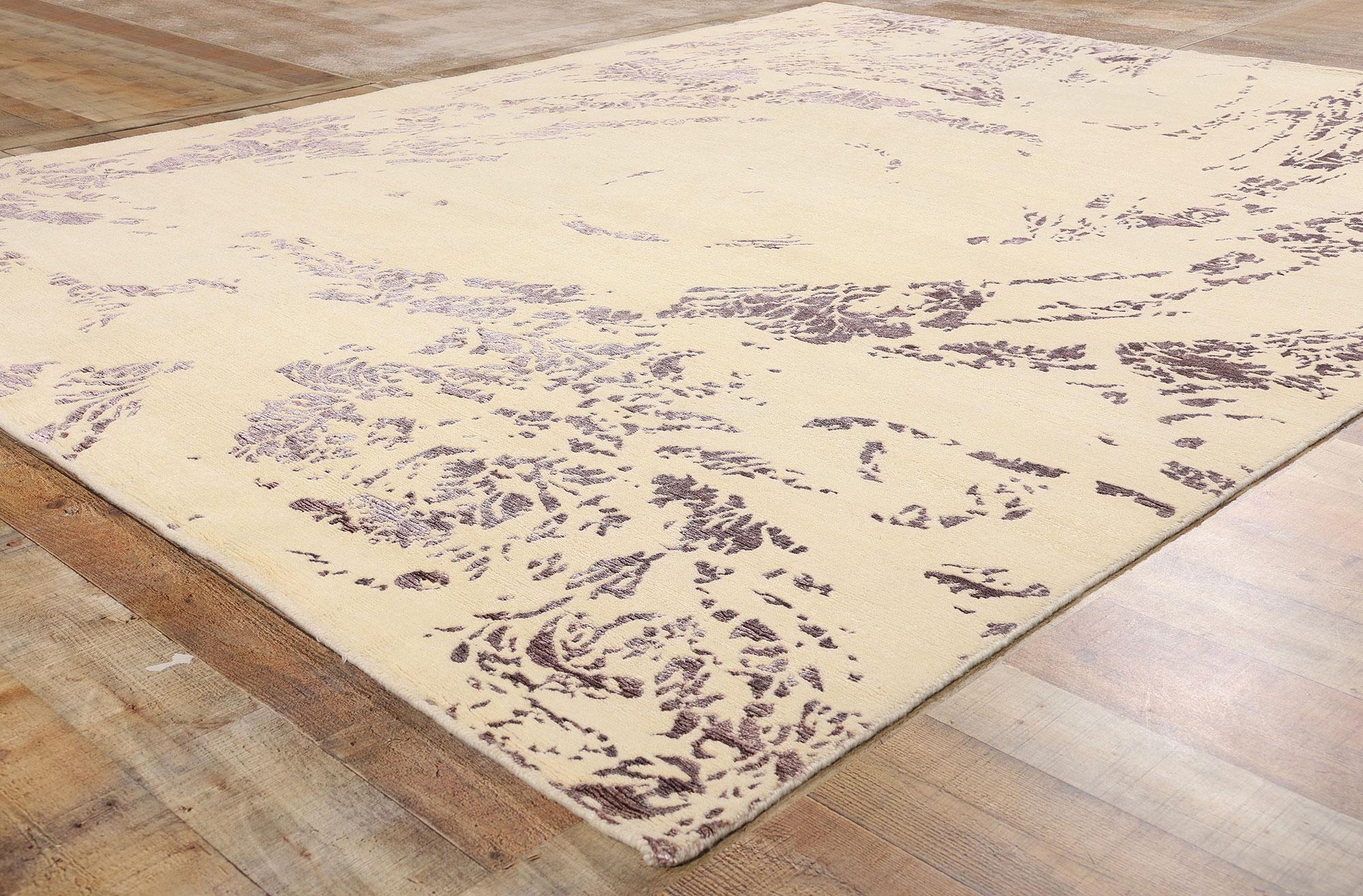 Silk New Ethereal Reverie Contemporary Carpet with Enigmatic Abstract Expressionism For Sale