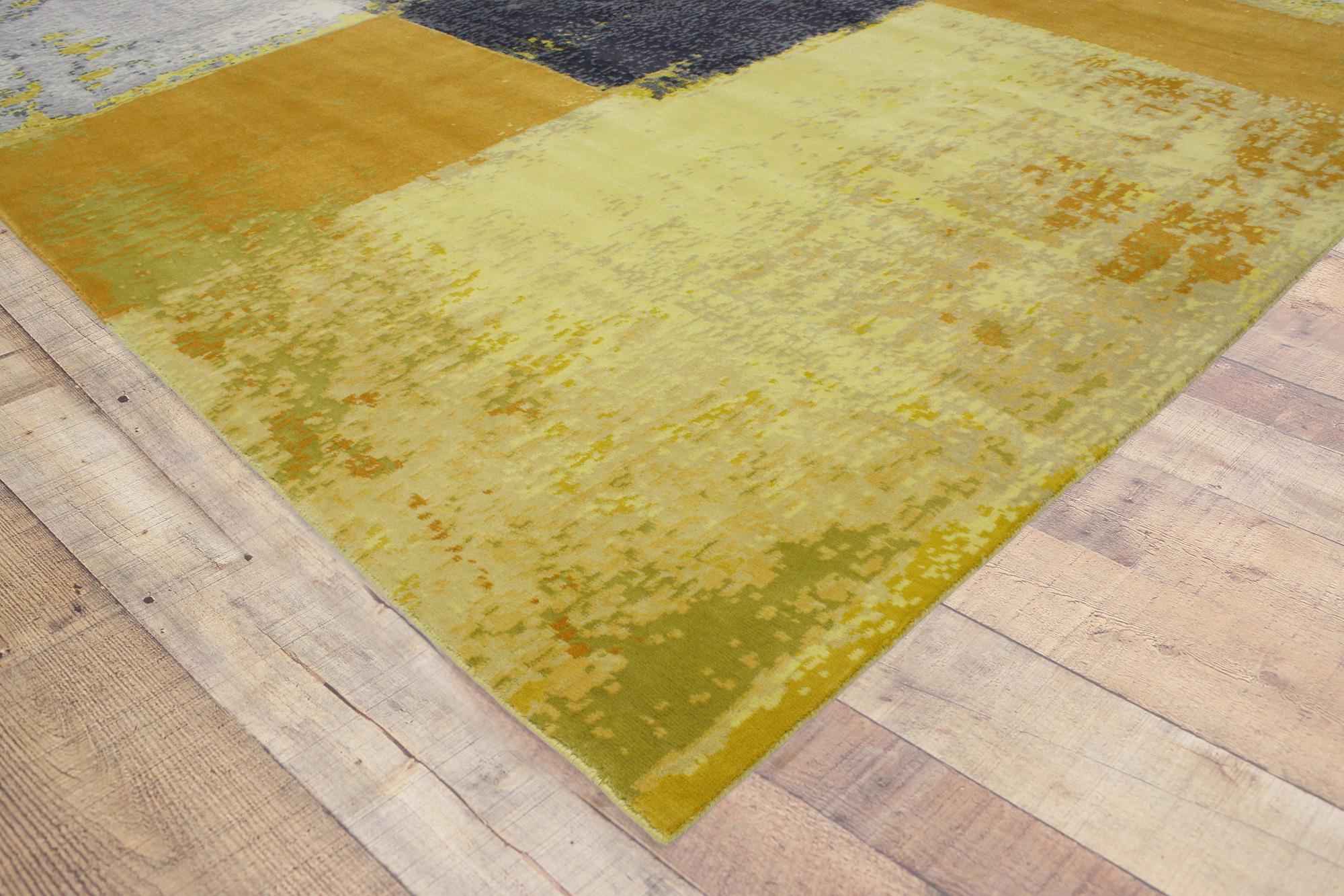 New Form and Function Bauhaus Modern Wool & Silk Carpet with Expressionist Style For Sale 1
