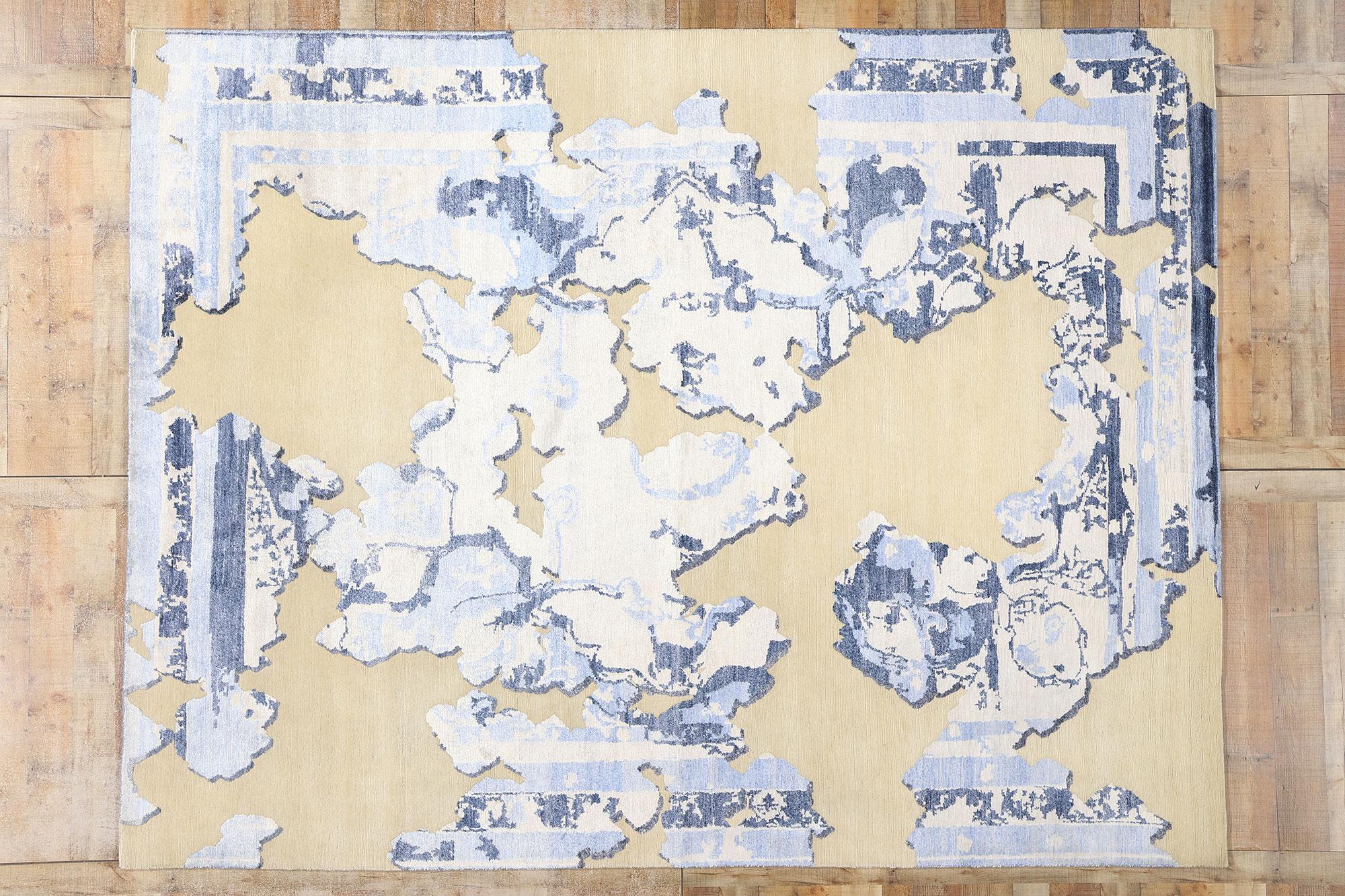 New Contemporary Abstract Wool & Silk Rug im Angebot 1