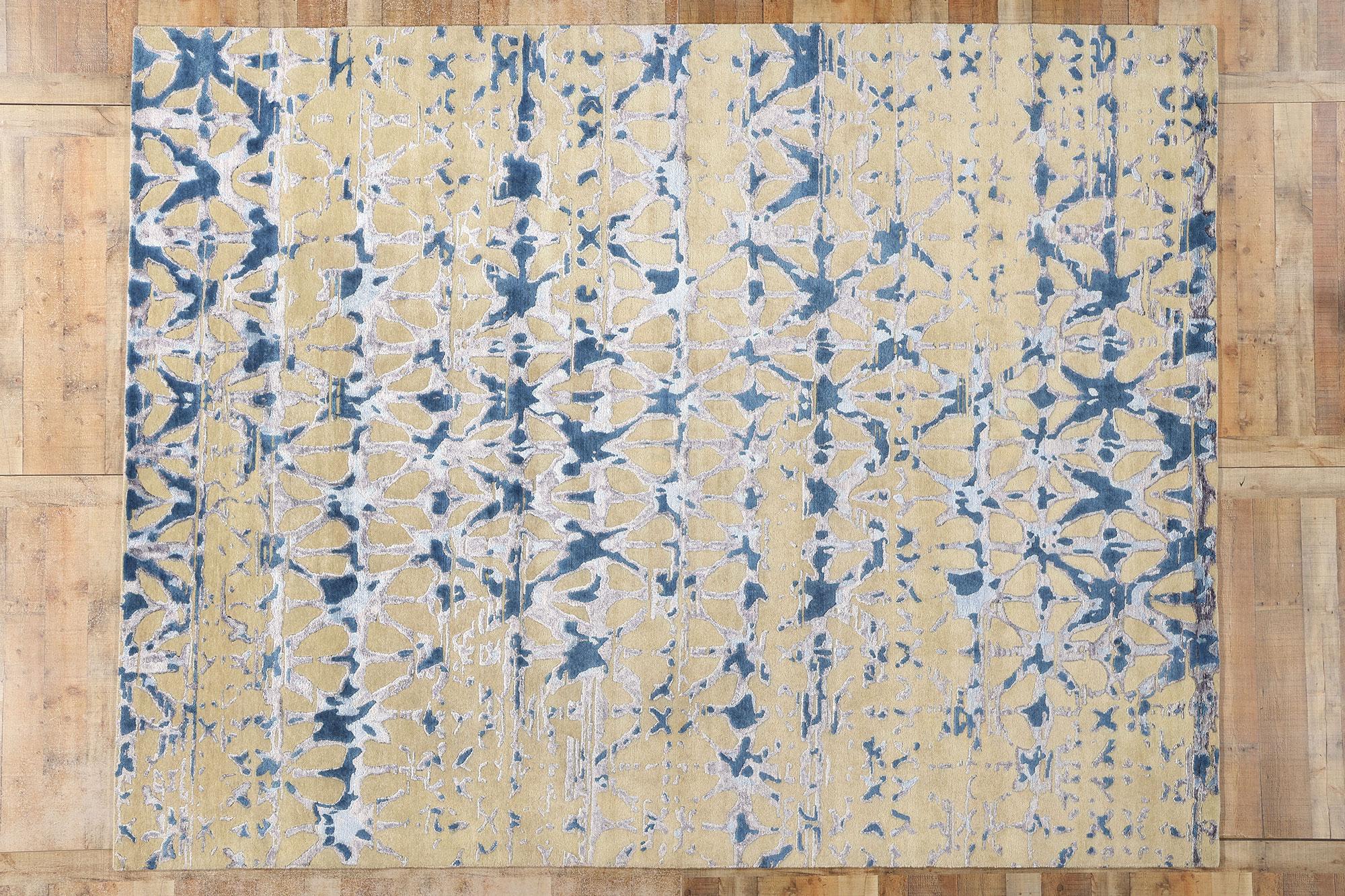 New Contemporary Abstract Wool & Silk Rug im Angebot 1