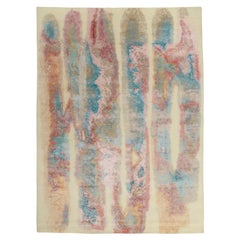 The Chromatic Veil: A Contemporary Wool & Silk Masterpiece of Abstract Elegance