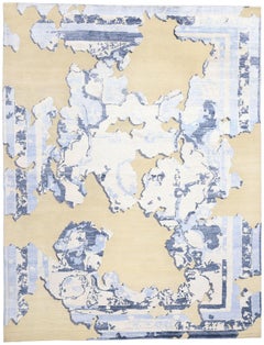 New Contemporary Abstract Wool & Silk Rug