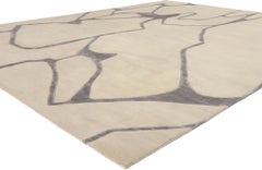 New Contemporary Abstract Wool & Silk Rug Inspired by Willem de Kooning