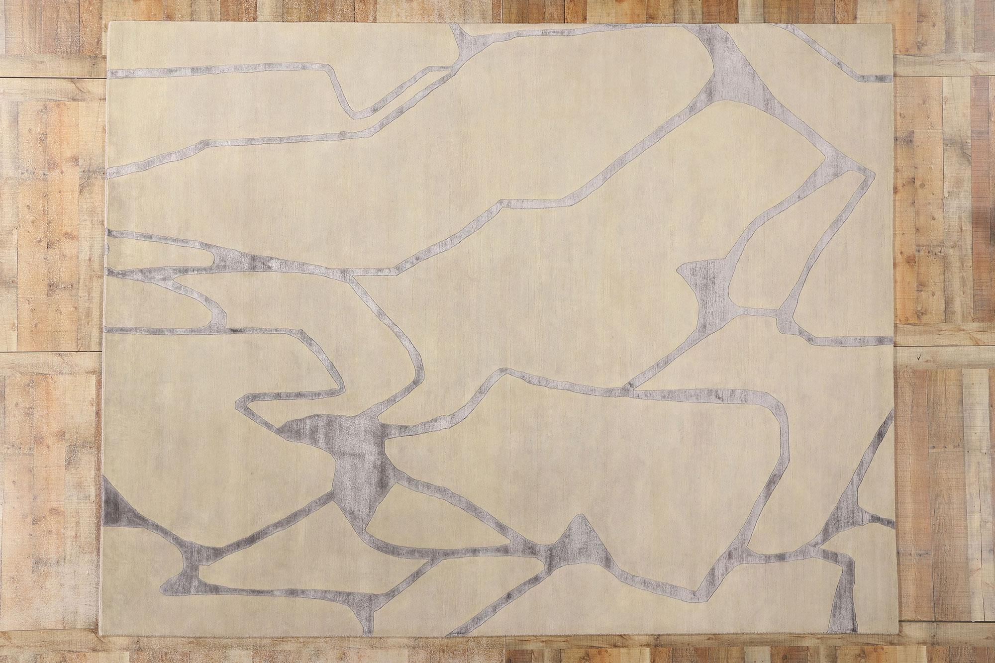 Nuovo tappeto astratto contemporaneo in lana e seta ispirato a Willem de Kooning in vendita 1